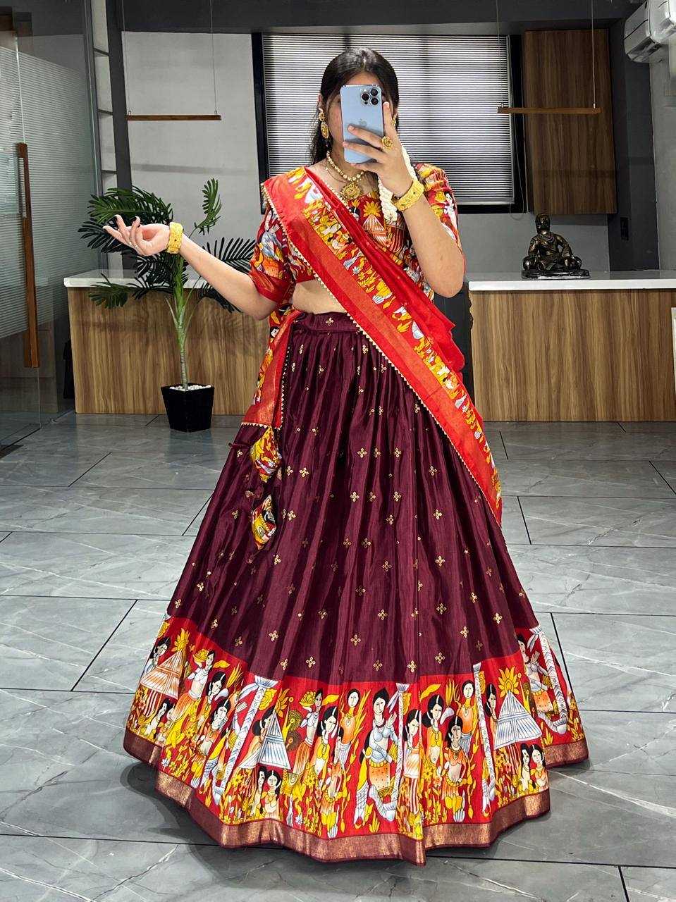 Ynf Dola Silk RIN119 108 Lehengas Wholesale Fancy Lehenga Traditional Lehenga Printed Lehenga Manufacturer