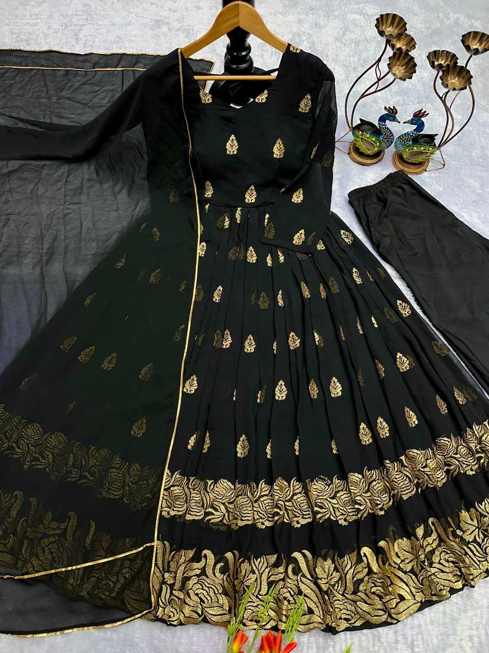 Ynf Faux Georgette KESH523 299 Gowns Wholesale Embroidery Gowns Party Wear Gowns Designer Gowns Manufacturer