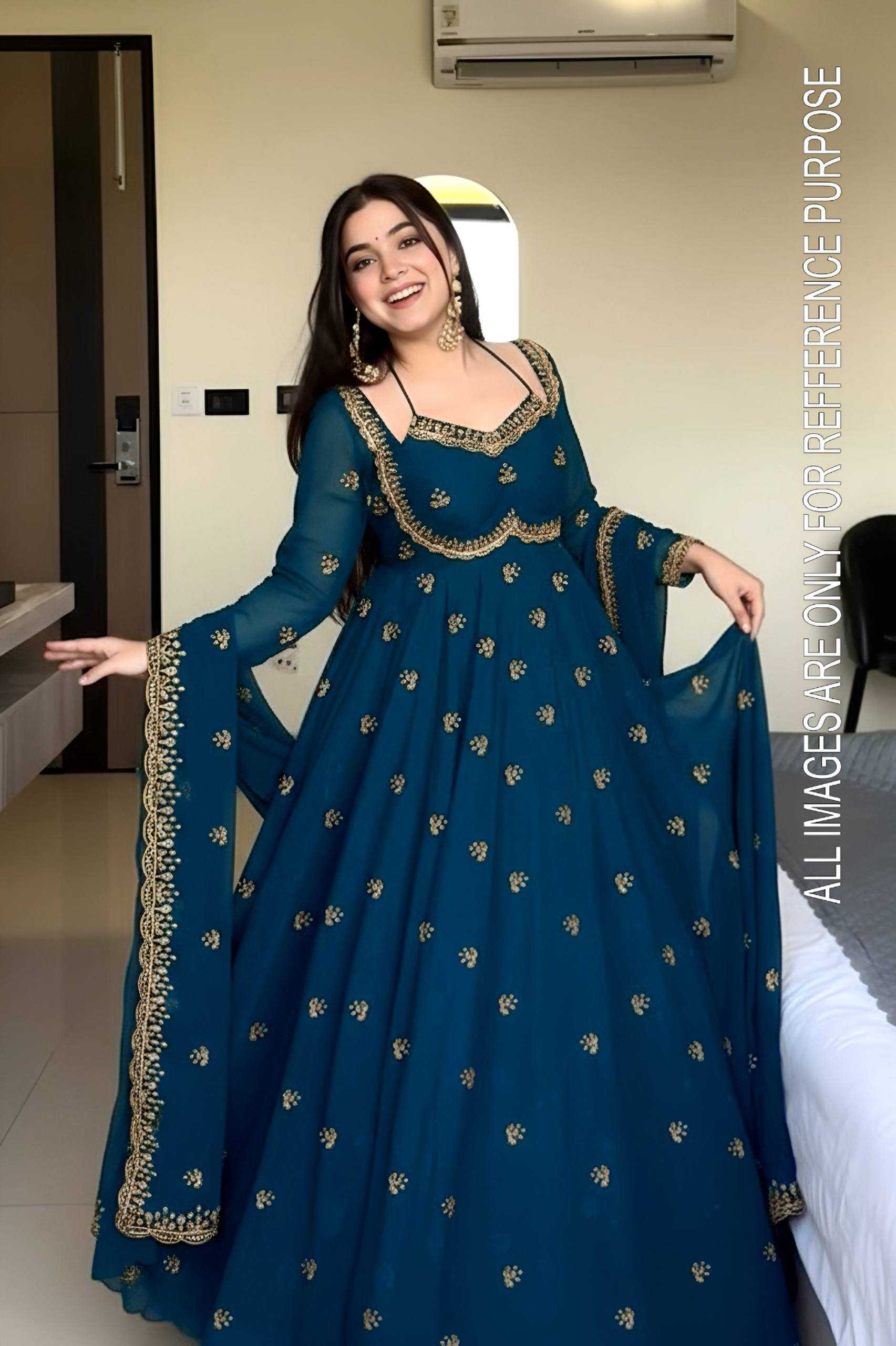 Ynf Georgette KESH533 ON5143 Gowns Wholesale Embroidery Gowns Anarkali Gown Georgette Gown Manufacturer