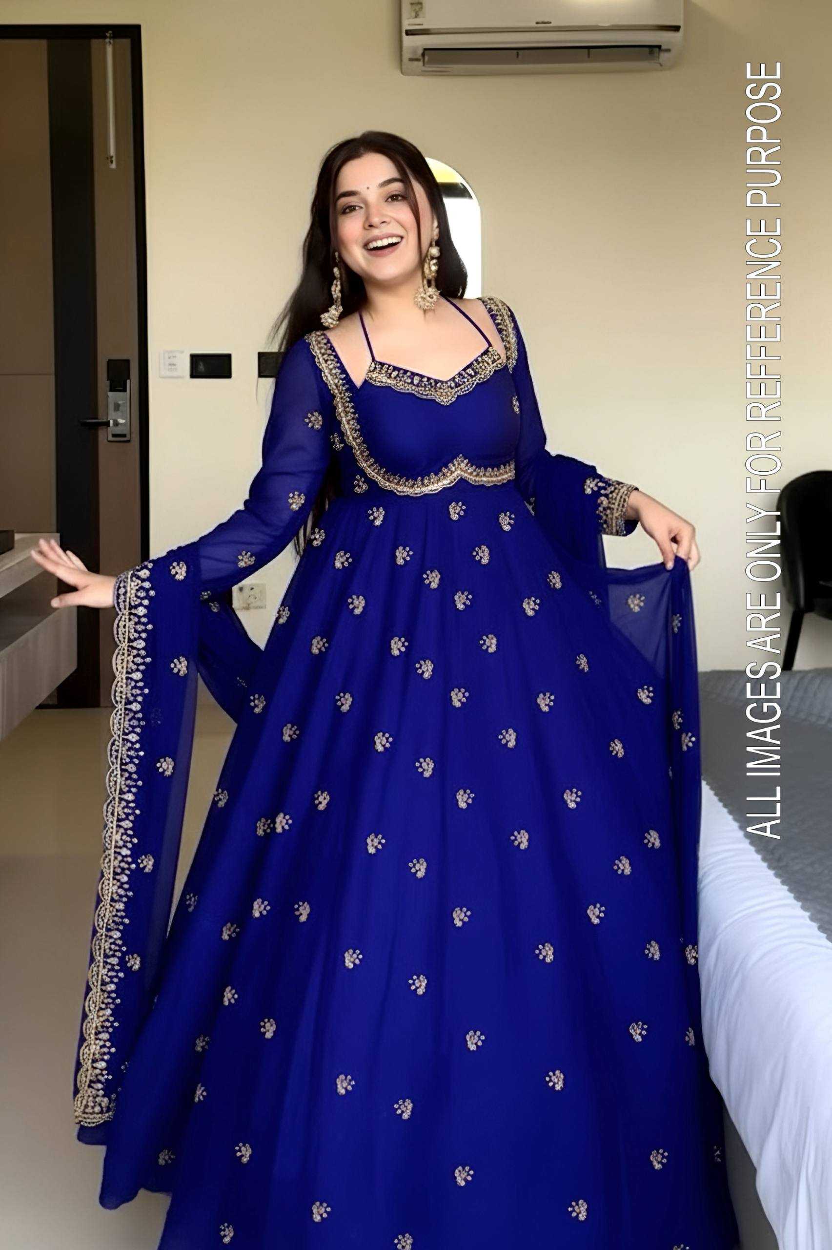 Ynf Georgette KESH533 ON5143 Gowns Wholesale Embroidery Gowns Anarkali Gown Georgette Gown Manufacturer
