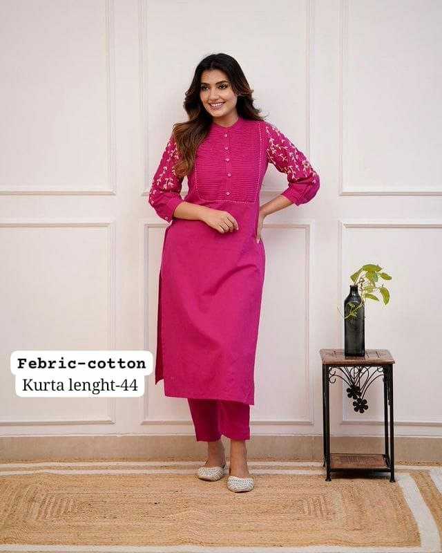 Ynf Pure Cotton KESH613 249 Kurti Festive Collections Wholesale Cotton Kurtis Kurtis With Bottom Embroidered Kurtis Manufacturer