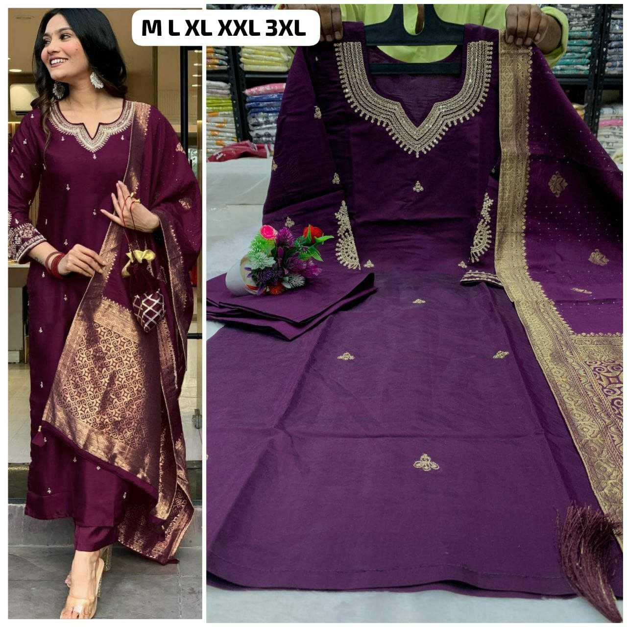 Ynf Silk KESH613 195 Suits & Dresses Festive Collections Plus Size Collections Wholesale Embroidery Suits Ladies Salwar Suits Ladies Silk Suit Manufacturer