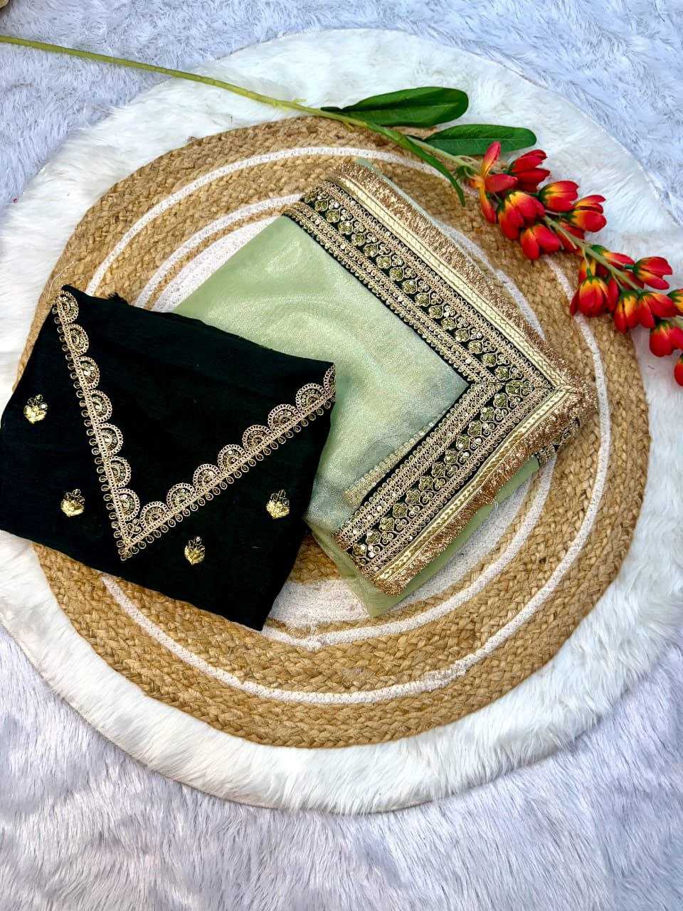 Ynf Twill Net KESH588 TRISHA Sarees Wholesale Net Sarees Embroidered Sarees Lace Border Sarees Manufacturer