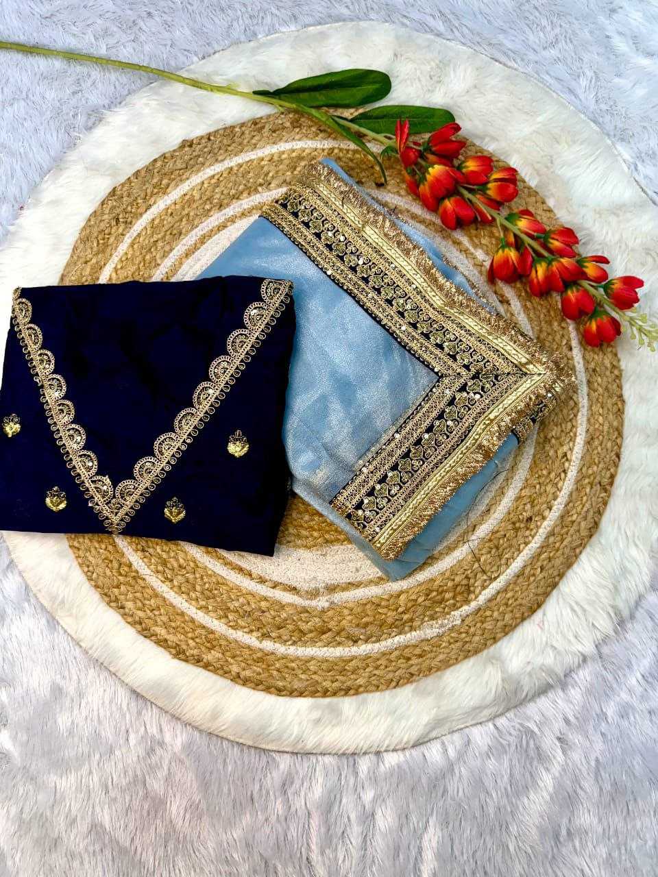 Ynf Twill Net KESH588 TRISHA Sarees Wholesale Net Sarees Embroidered Sarees Lace Border Sarees Manufacturer