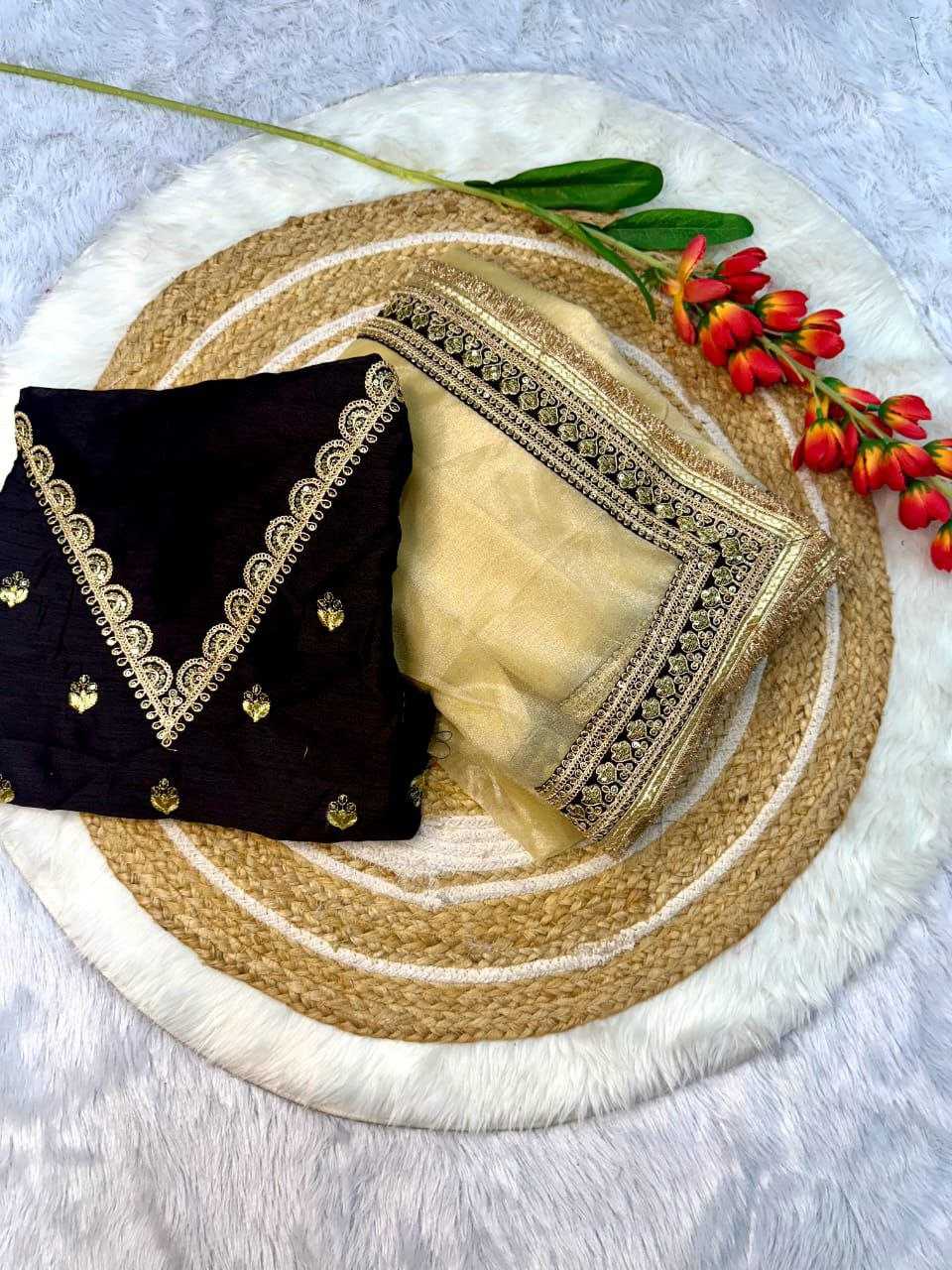 Ynf Twill Net KESH588 TRISHA Sarees Wholesale Net Sarees Embroidered Sarees Lace Border Sarees Manufacturer