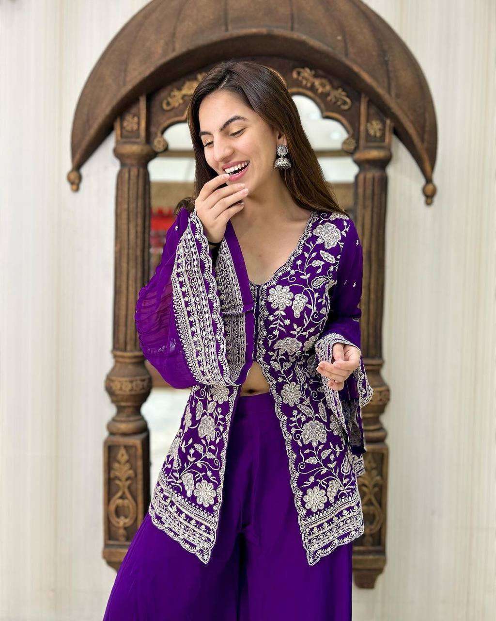 YNF ORGANAZA RIN169 5657 WHOLESALE SHARARA SUIT MANUFACTURER