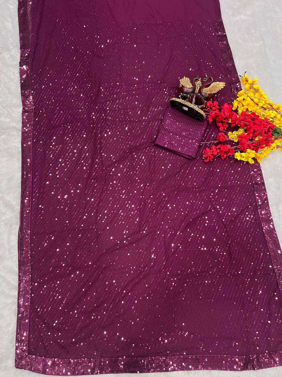 YNF GEORGETTE RNC 5305 WHOLESALE SAREES MANUFACTURER