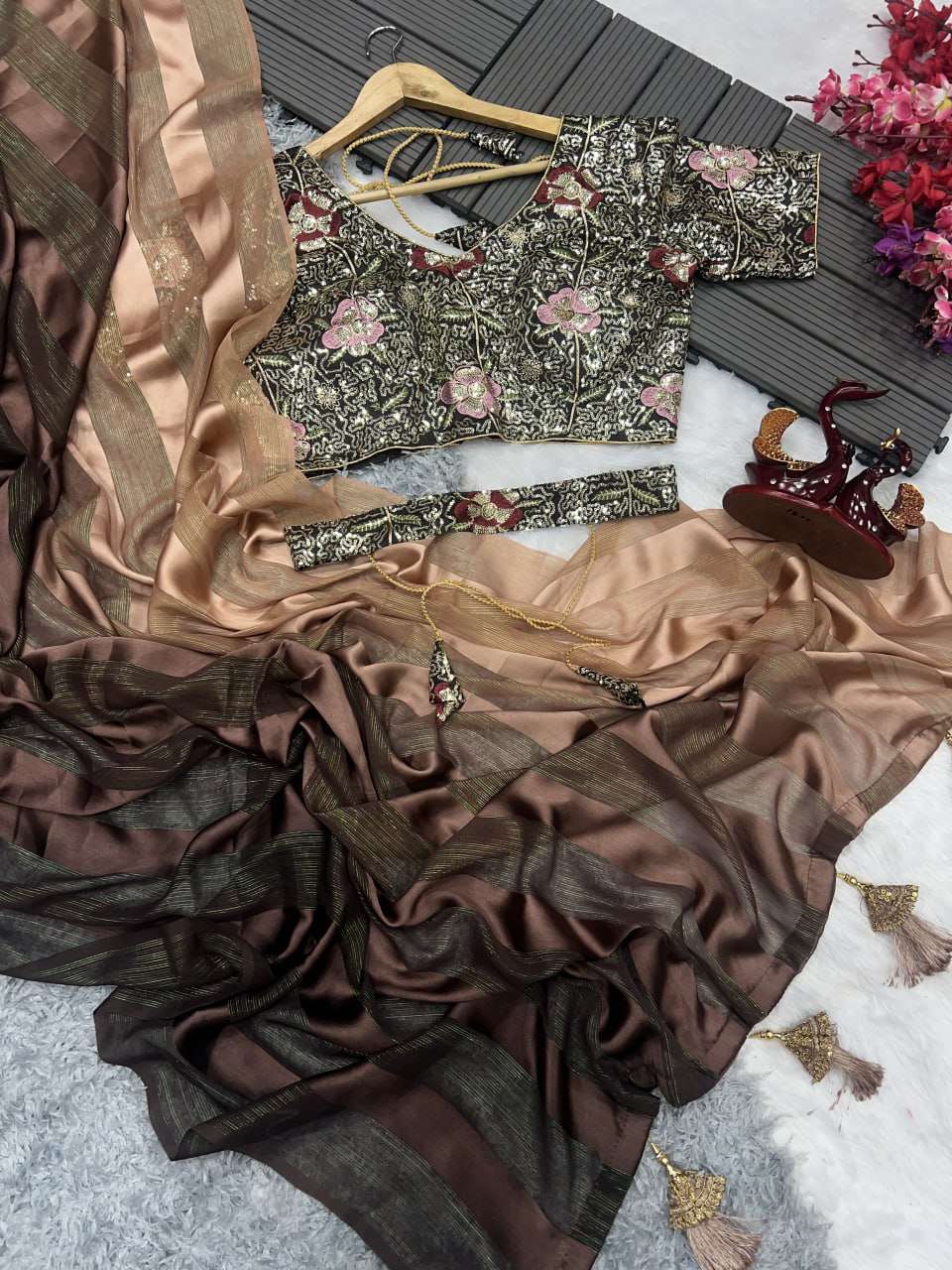 YNF SATIN RNC 5318 WHOLESALE SAREES MANUFACTURER