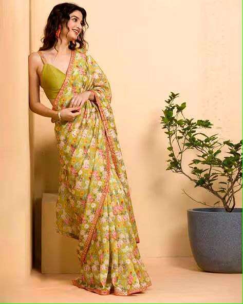 YNF CHINON SILK RVT 604 SAREES WHOLESALE PRINTED LADIES FANCY SAREES MANUFACTURER   