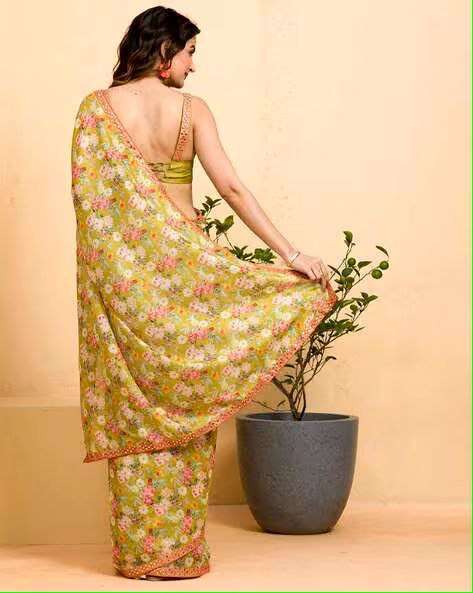 YNF CHINON SILK RVT 604 SAREES WHOLESALE PRINTED LADIES FANCY SAREES MANUFACTURER   