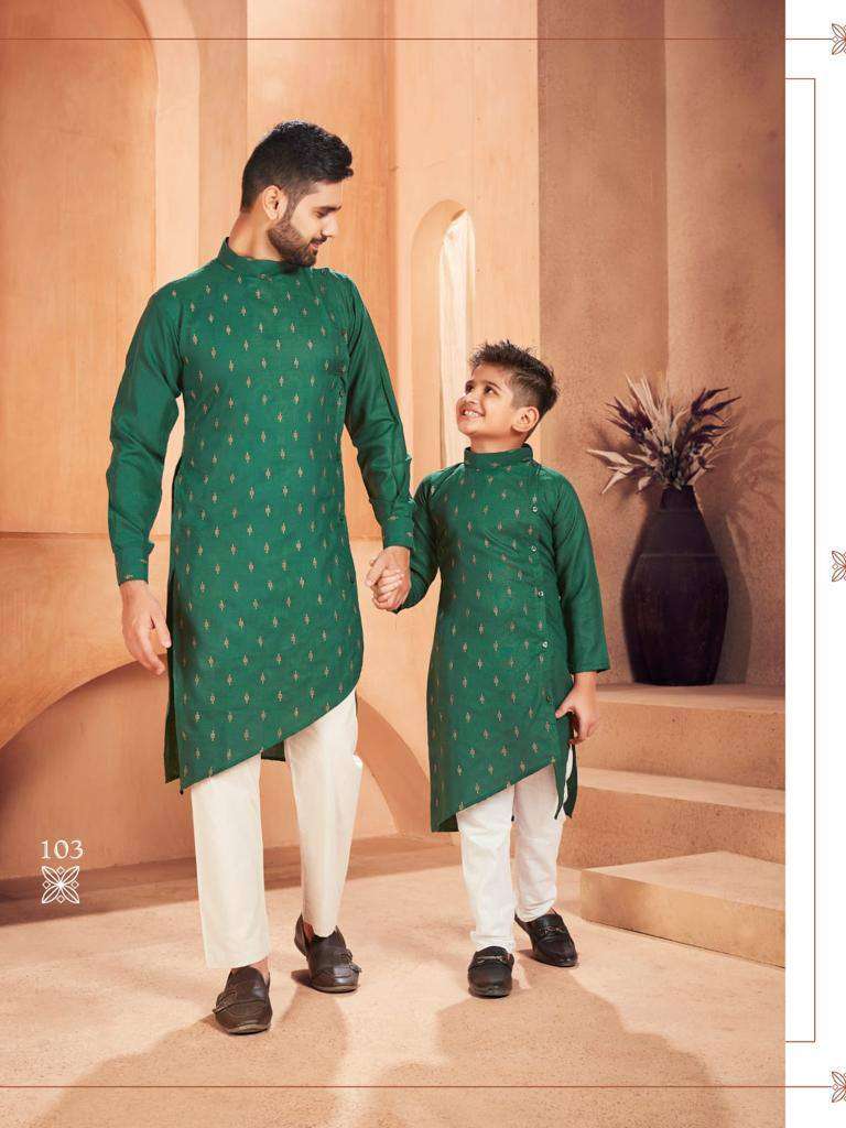 YNF COTTON KSB 106 MENS WEAR WHOLESALE FATHER SON COMBO WEARS MANUFACTURER   