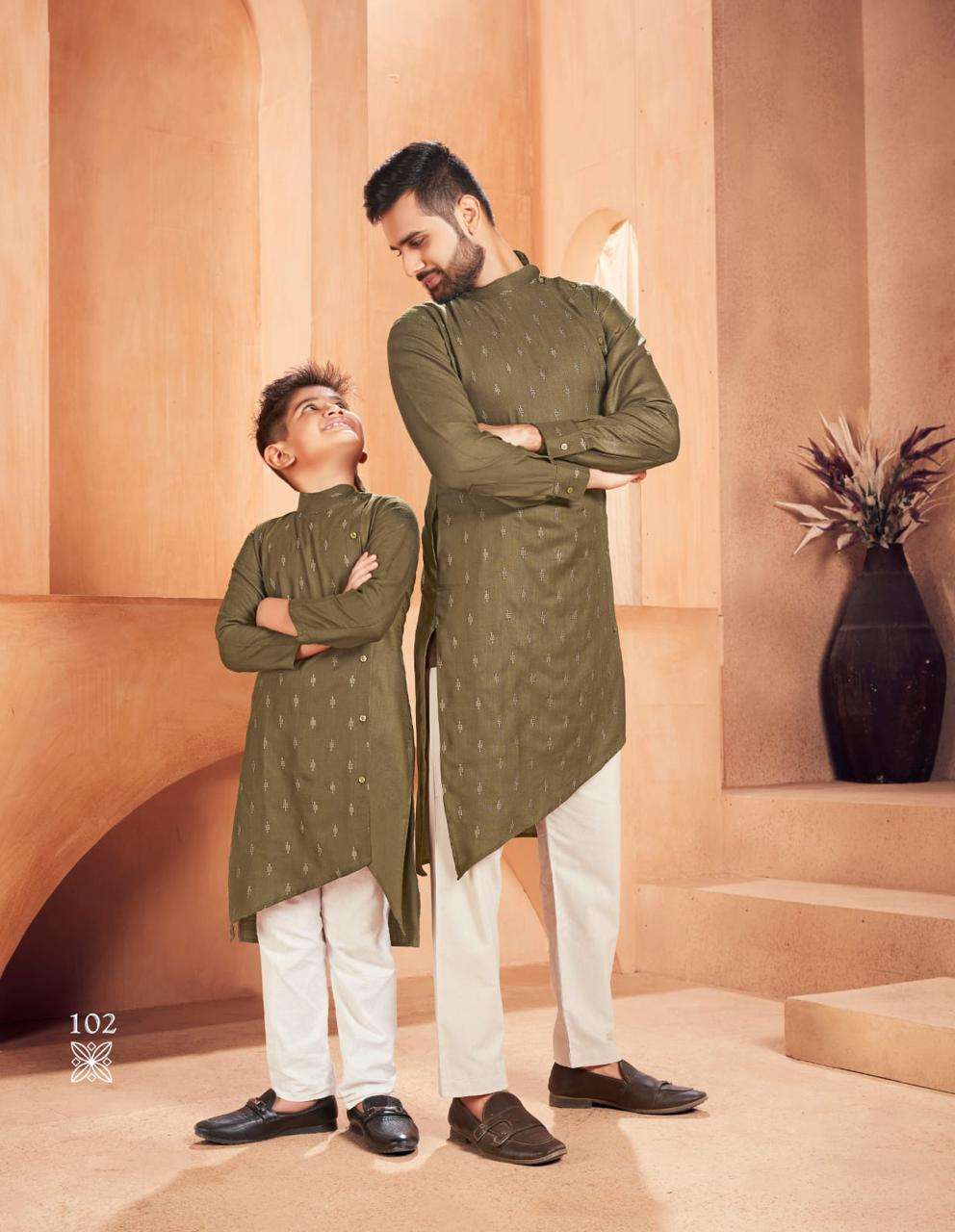 YNF COTTON KSB 106 MENS WEAR WHOLESALE FATHER SON COMBO WEARS MANUFACTURER   