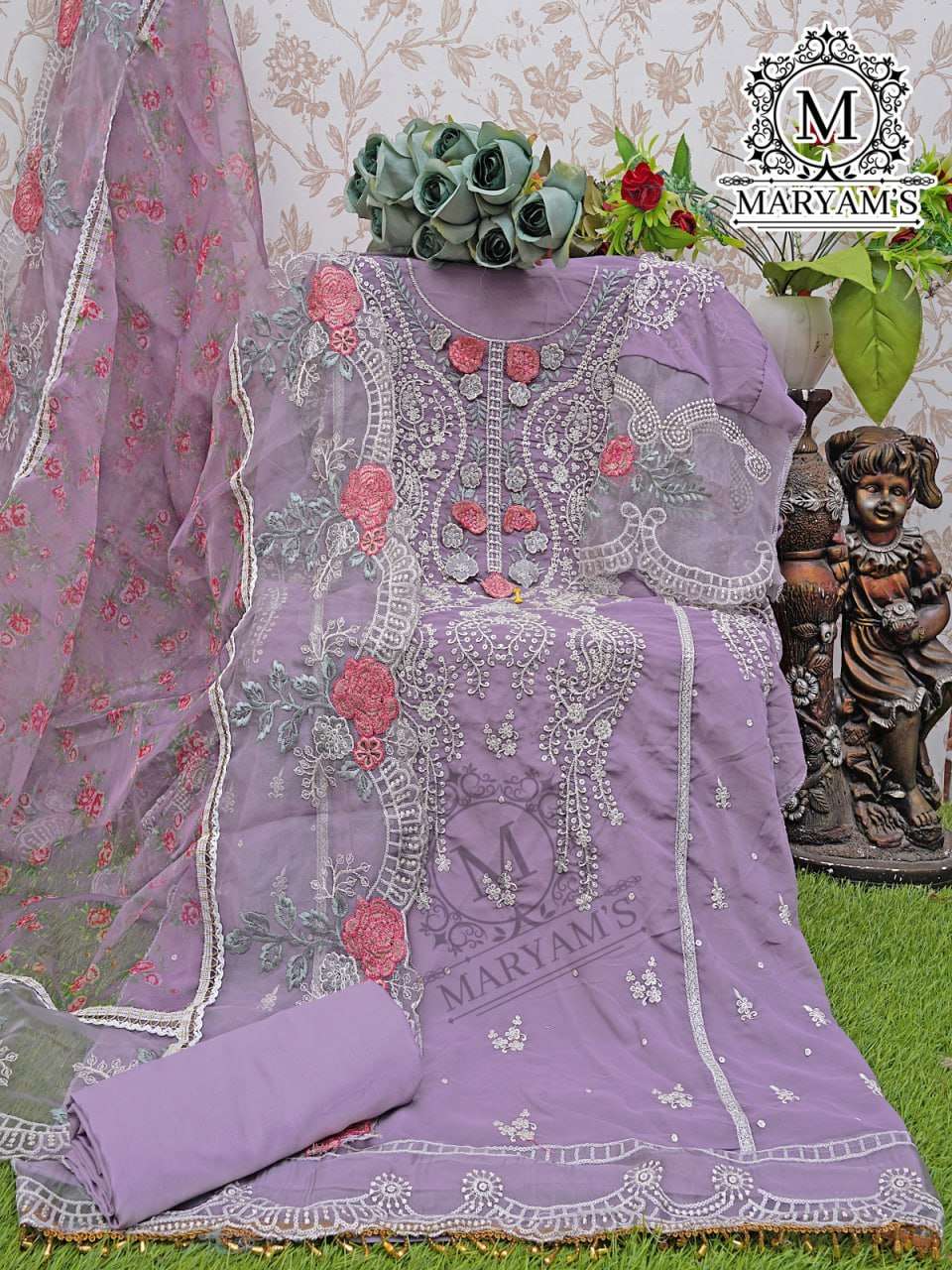 YNF FAUX GEORGETTE KAL 163 SUITS & DRESSES WHOLESALE UNSTITCHED SUITS EMANUFACTURER