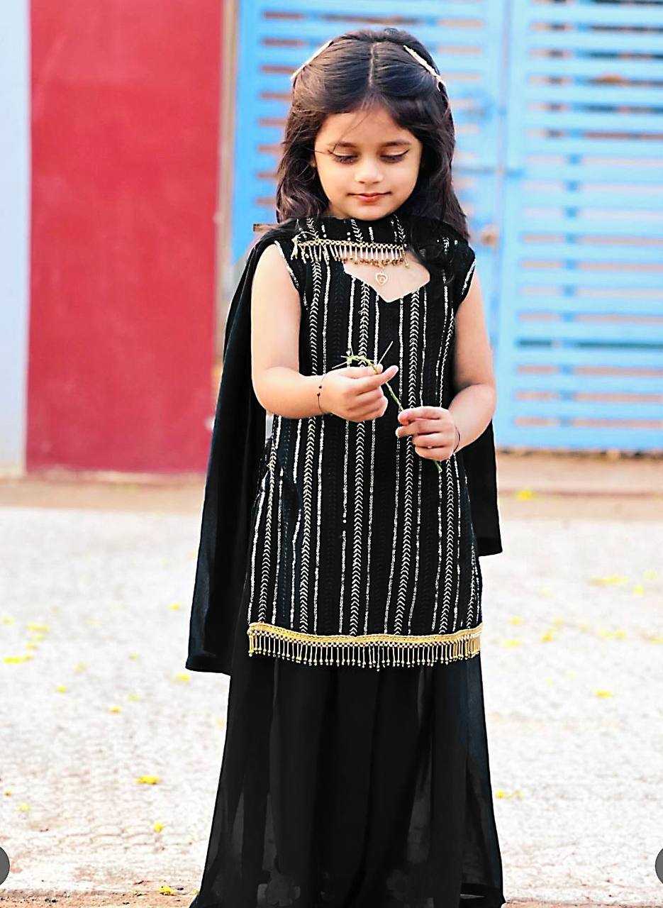 YNF FAUX GEORGETTE ROC 172 KIDS WEAR WHOLESALE KIDS SHARARA MANUFACTURER              