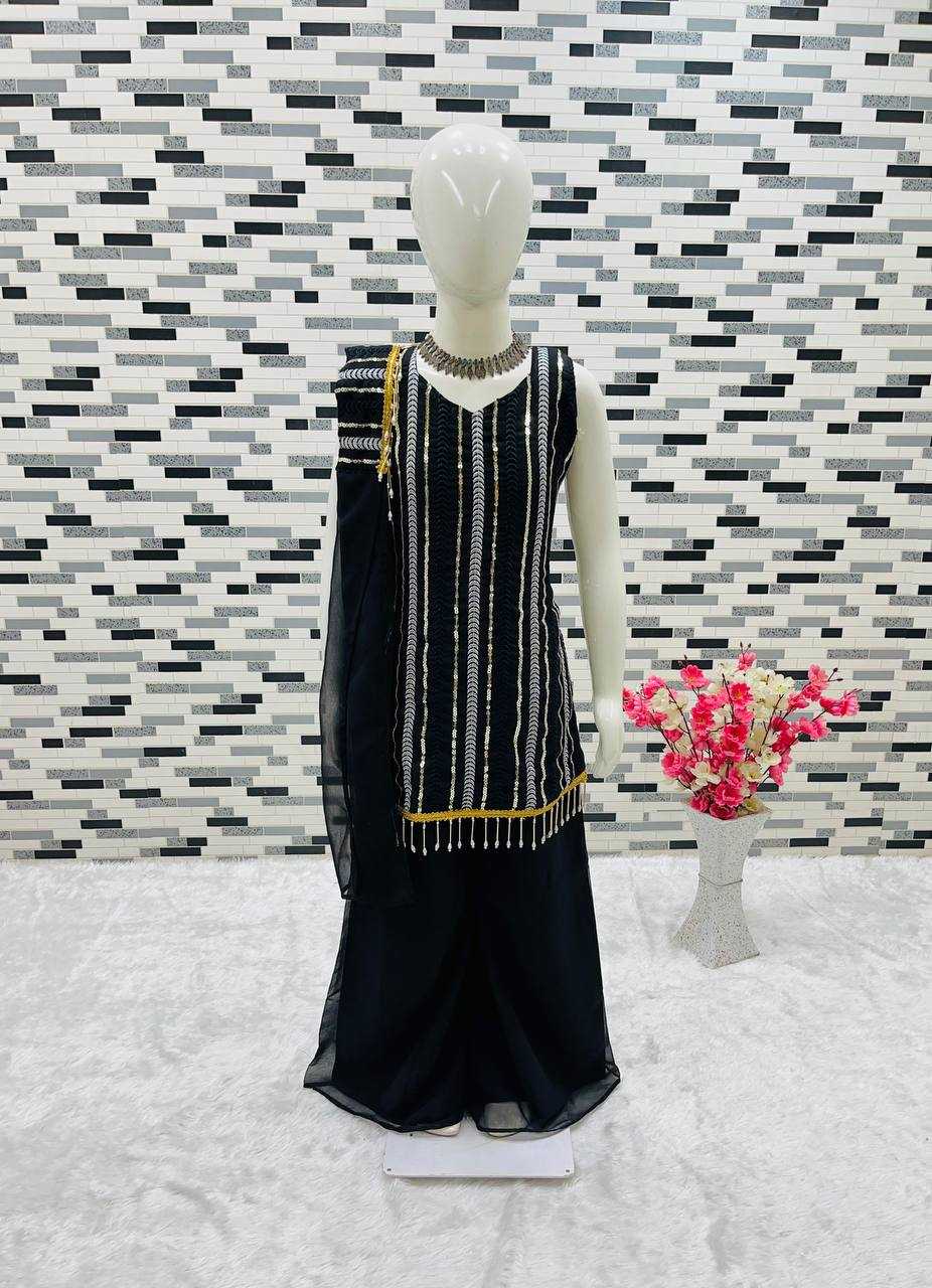 YNF FAUX GEORGETTE ROC 172 KIDS WEAR WHOLESALE KIDS SHARARA MANUFACTURER              