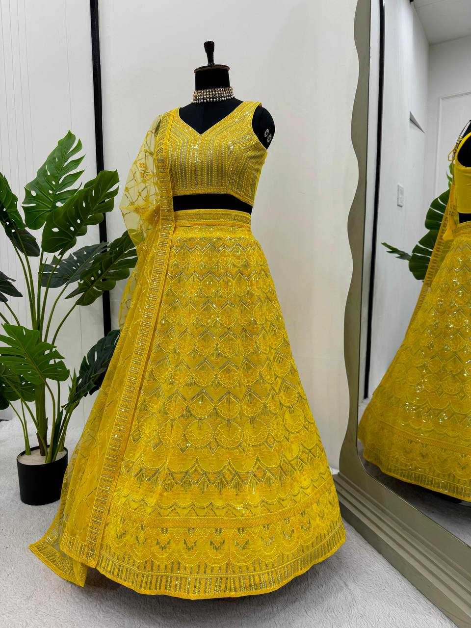 YNF FAUX GEORGETTE RIN162 269 LEHENGAS WHOLESALE DESIGNER FANCY TRADITIONAL LEHENGAS MANUFACTURER     