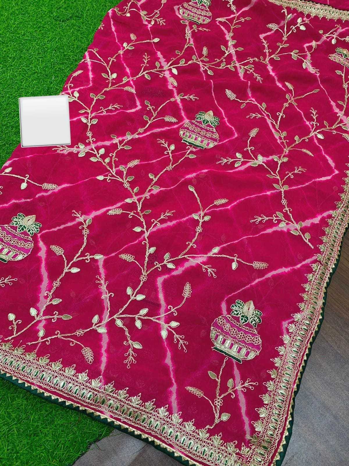 YNF LEHRIYA FOIL RJK 24 SAREES WHOLESALE LEHERIYA WORK SAREES MANUFACTURER LICHI