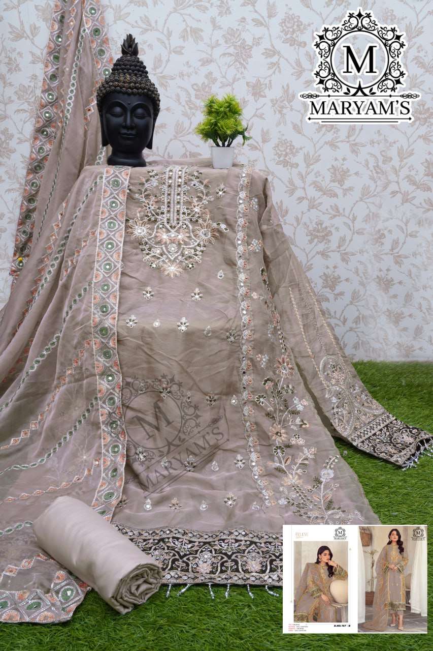 YNF ORGANZA KAL 167 SUITS & DRESSES WHOLESALE UNSTITCHED SUITS EMANUFACTURER