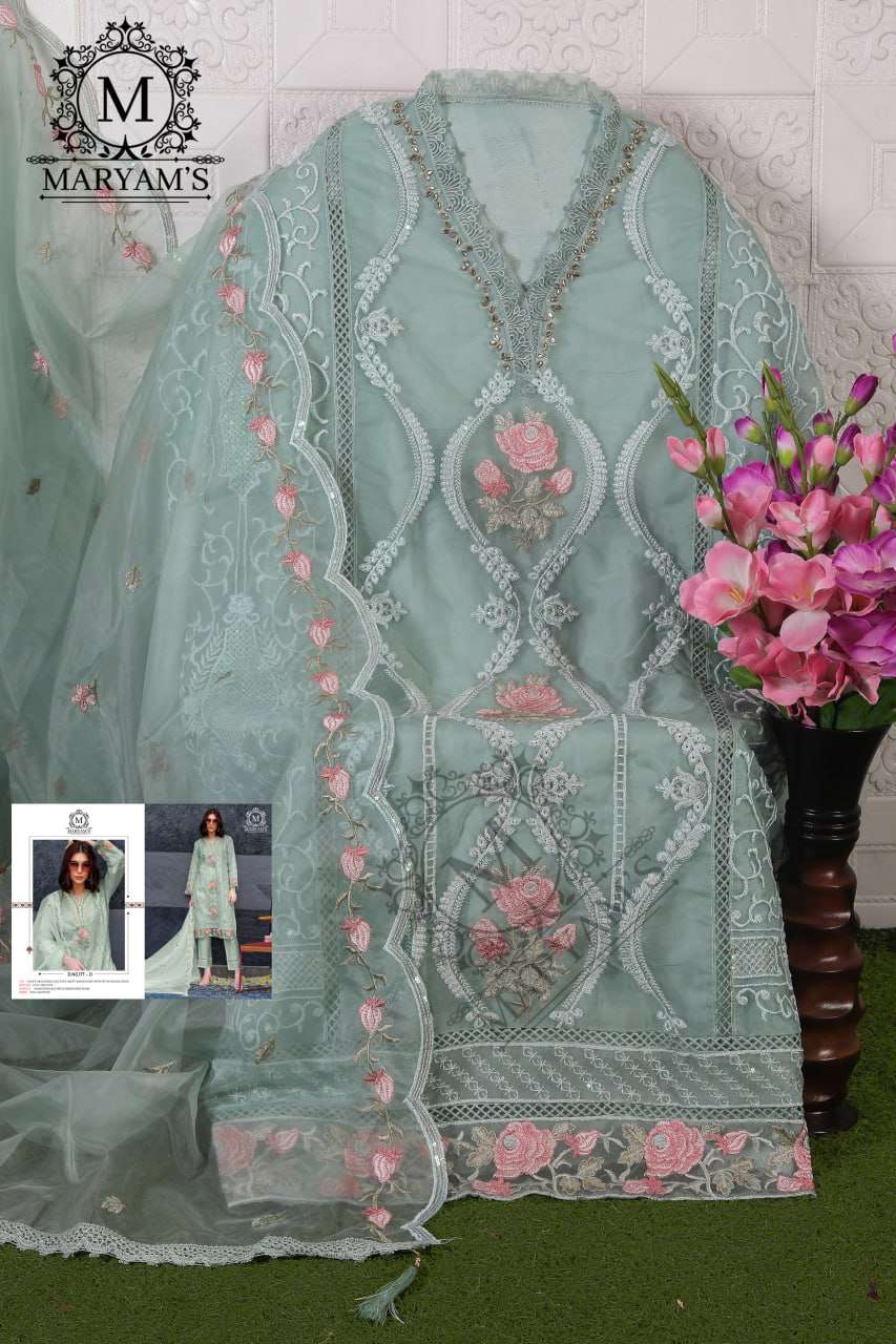 YNF ORGANZA KAL 177 SUITS & DRESSES WHOLESALE UNSTITCHED SUITS EMANUFACTURER