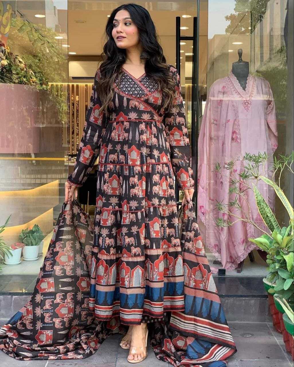 YNF PURE COTTON SMC MISHBA GOWNS WHOLESALE PRINTED ANARKALI GOWNS MANUFACTURER   