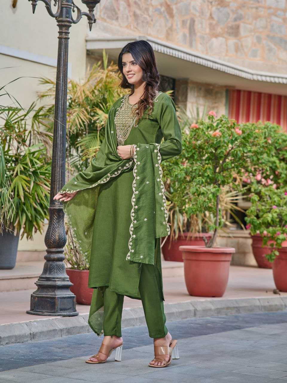 YNF PURE VISCOS SMC 103 SUIT & DRESSES WHOLESALE LADIES DRESSES EMBROIDERY SUITS MANUFACTURER