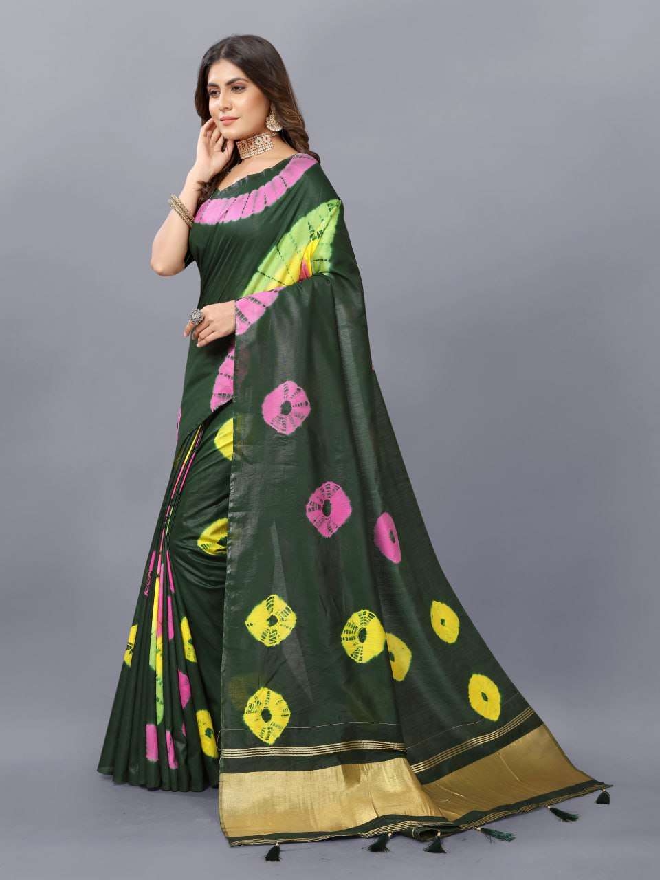 YNF BANDHANI SILK SRRT SHIBORI2 SAREES WHOLESALE PRINTED LADIES BANDHANI BANDHEJ SAREES MANUFACTURER