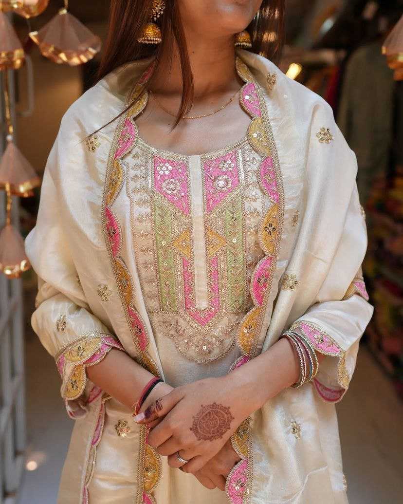 YNF CHANDERI SOFT SMC 05 SUITS & DRESSES WHOLESALE LADIES EMBROIDERY CHANDERI SUITS MANUFACTURER