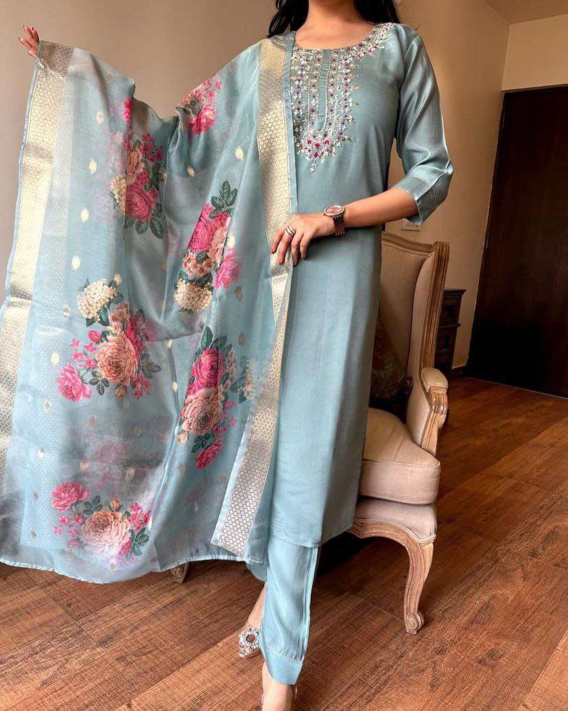 YNF CHANDERI SOFT SMC 06 SUITS & DRESSES WHOLESALE LADIES EMBROIDERY CHANDERI SUITS MANUFACTURER