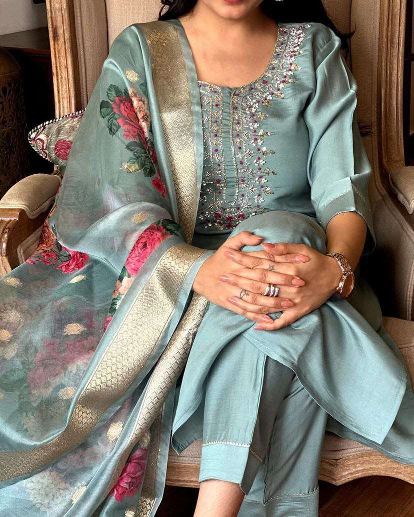 YNF CHANDERI SOFT SMC 06 SUITS & DRESSES WHOLESALE LADIES EMBROIDERY CHANDERI SUITS MANUFACTURER