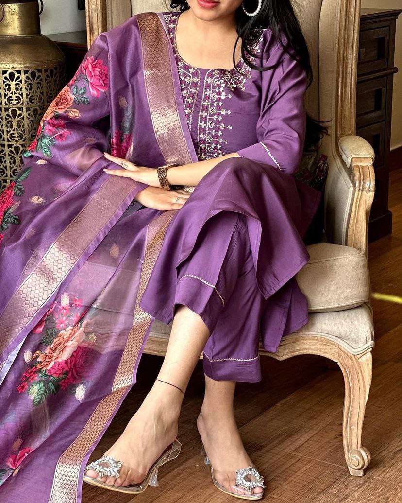 YNF CHANDERI SOFT SMC 06 SUITS & DRESSES WHOLESALE LADIES EMBROIDERY CHANDERI SUITS MANUFACTURER