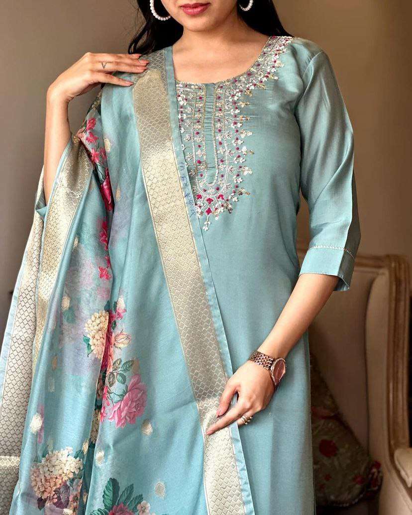 YNF CHANDERI SOFT SMC 06 SUITS & DRESSES WHOLESALE LADIES EMBROIDERY CHANDERI SUITS MANUFACTURER