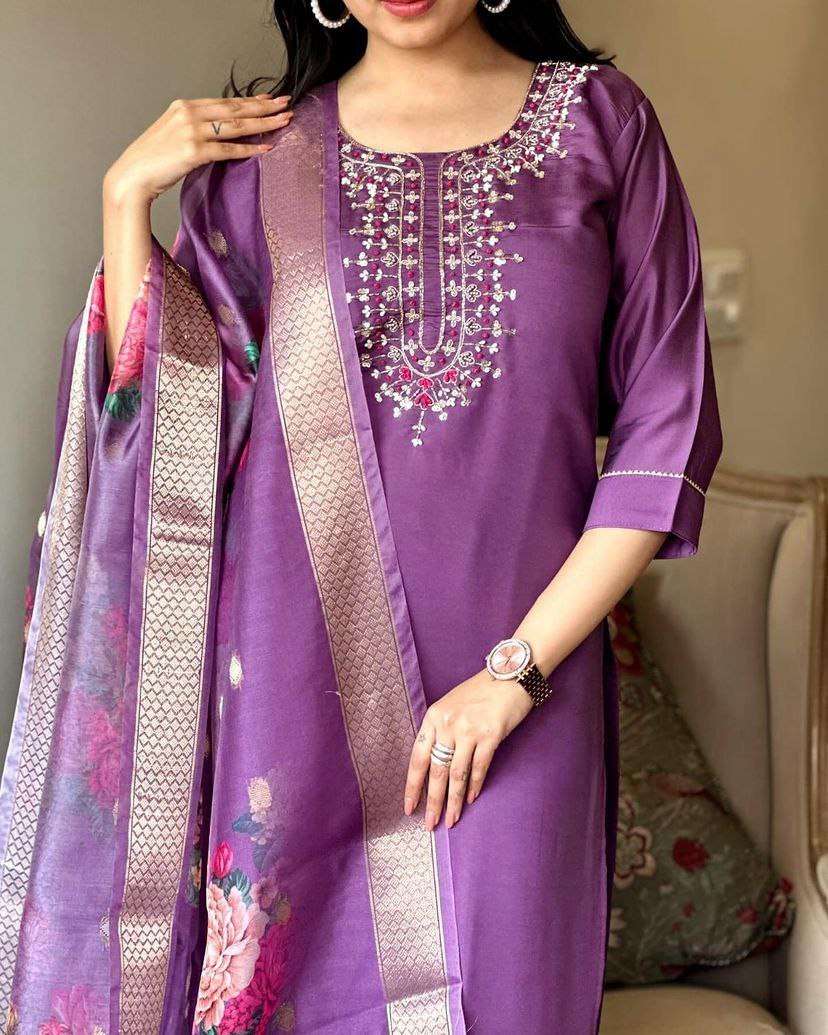 YNF CHANDERI SOFT SMC 06 SUITS & DRESSES WHOLESALE LADIES EMBROIDERY CHANDERI SUITS MANUFACTURER