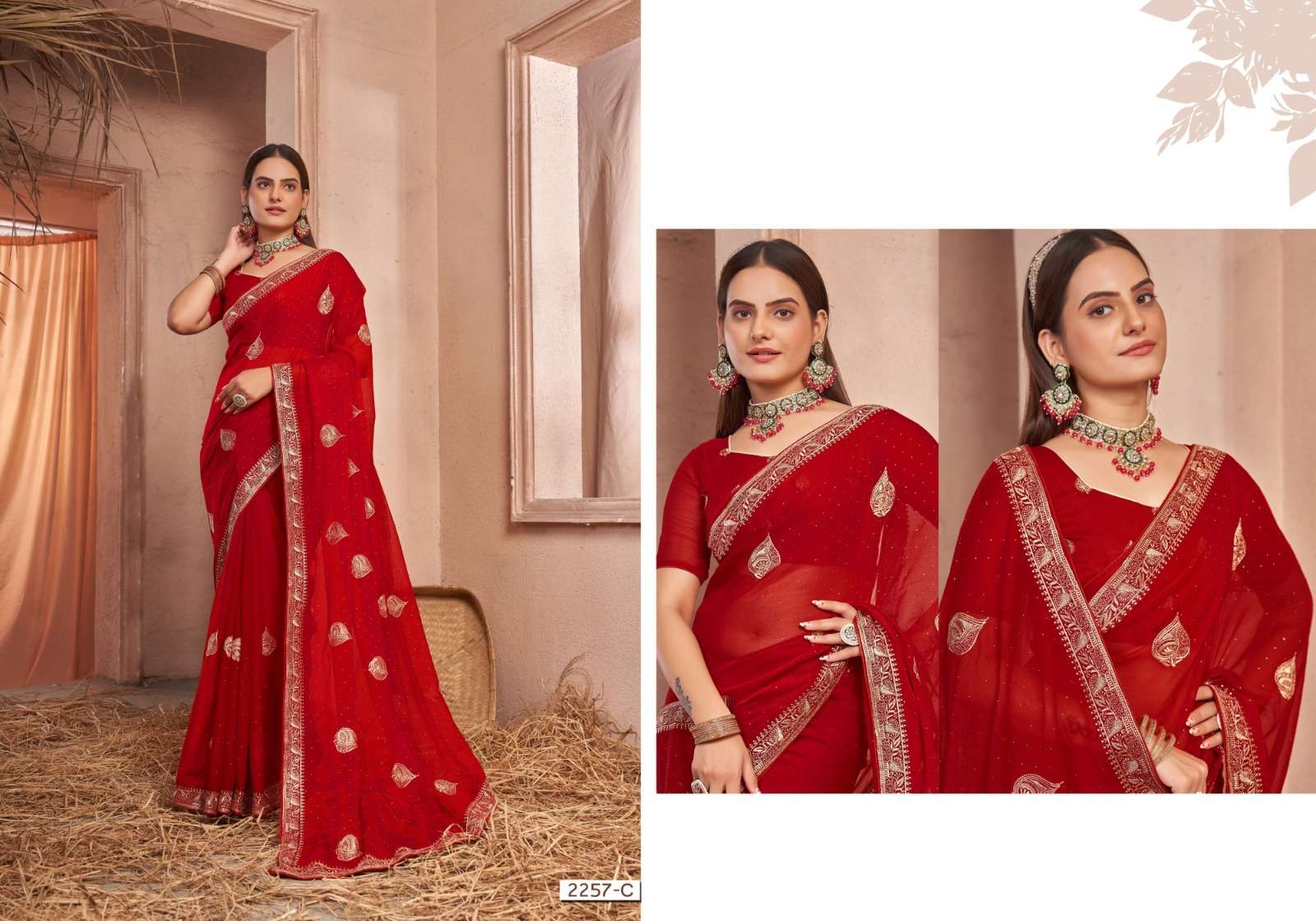 YNF CHIFFON SAN 2257 SAREES WHOLESALE CHIFFON WORK SAREES MANUFACTURER