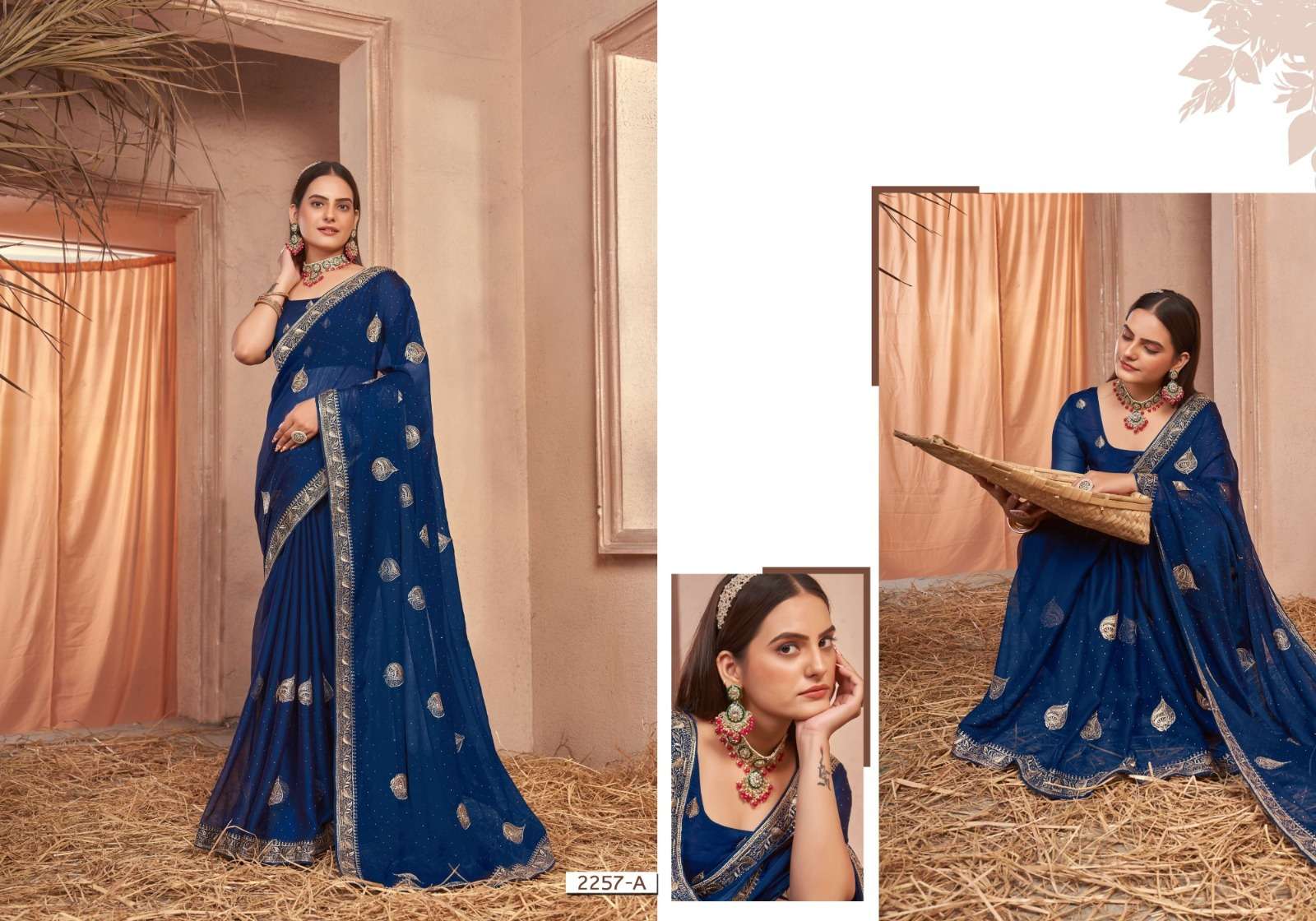 YNF CHIFFON SAN 2257 SAREES WHOLESALE CHIFFON WORK SAREES MANUFACTURER