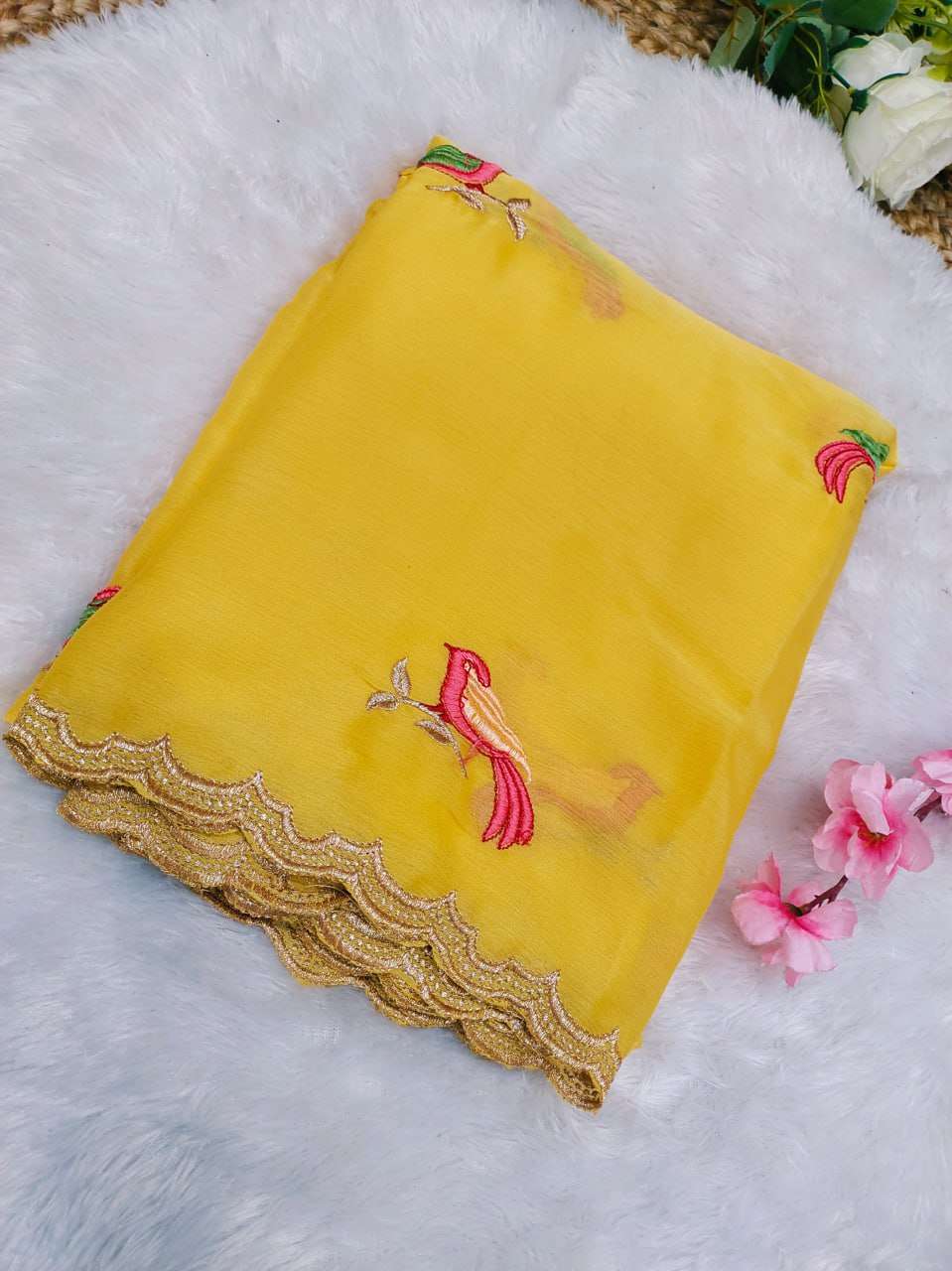 YNF CHIFFON SYF 380 SAREES WHOLESALE FANCY CHIFFON EMBROIDERED SAREES MANUFACTURER