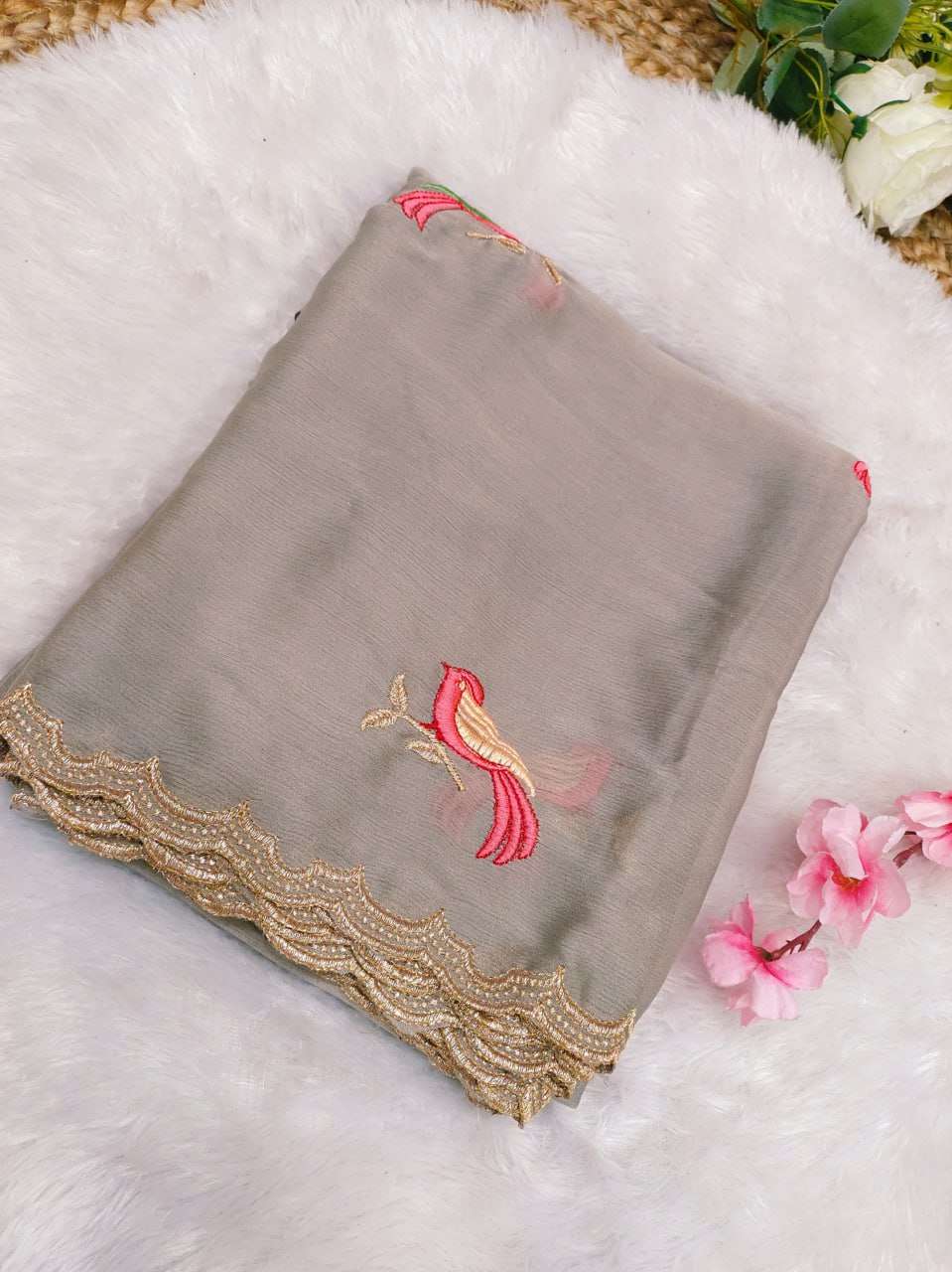 YNF CHIFFON SYF 380 SAREES WHOLESALE FANCY CHIFFON EMBROIDERED SAREES MANUFACTURER