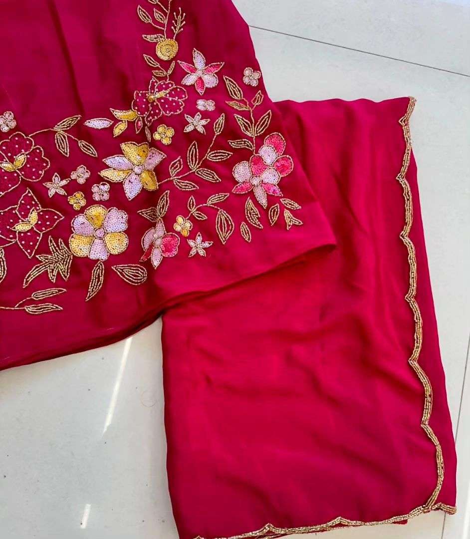 YNF CHINON APE 49 SAREES WHOLESALE HAND WORK PLAIN SOLID SAREES MANUFACTURER