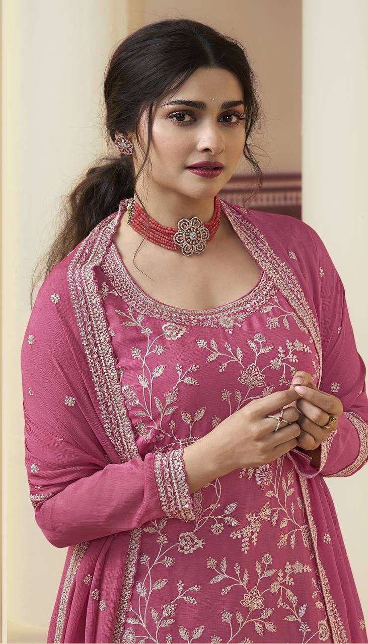 YNF CHINON SILK KSB 66846 SUITS & DRESSES WHOLESALE SHARARA SALWAR EMBROIDERY SEMI STITCHED SUITS MANUFACTURER