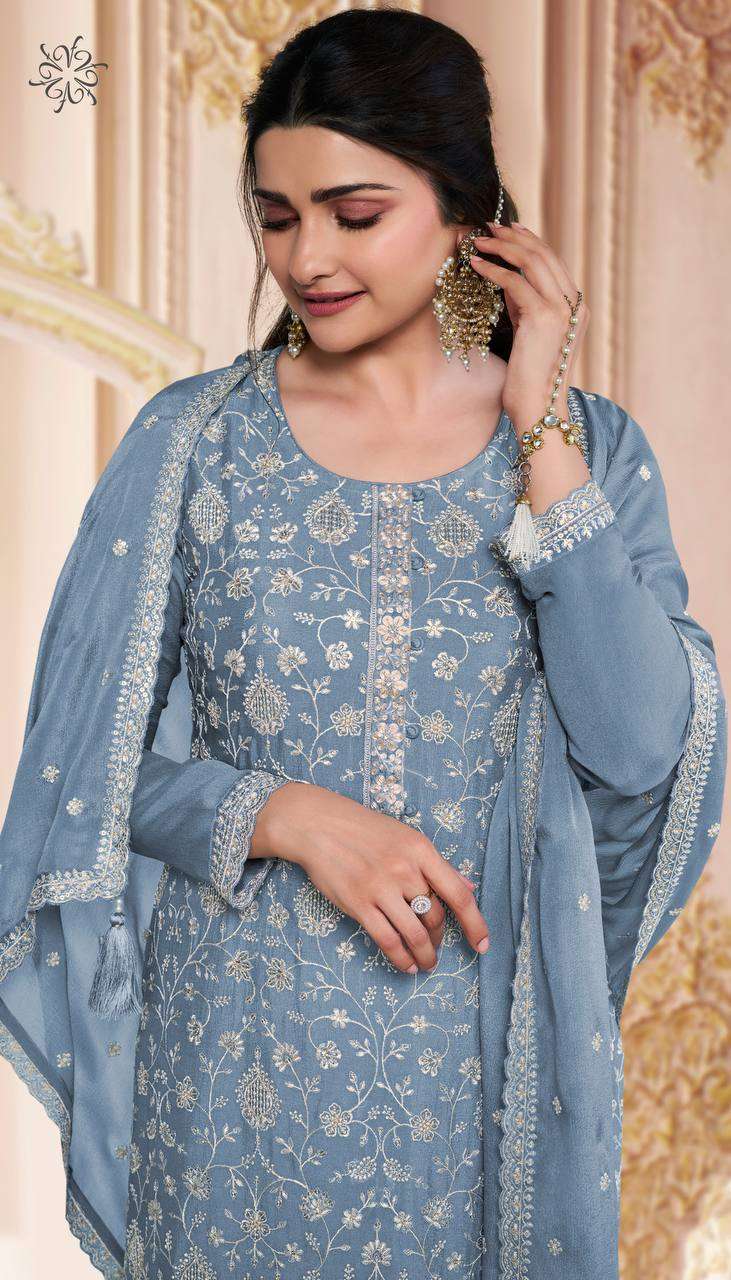 YNF CHINON SILK KSB 68466 SUITS & DRESSES WHOLESALE UNSTITCHED SUITS MANUFACTURER