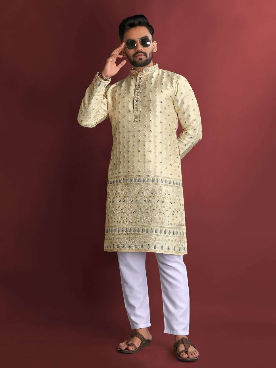 YNF COTTON RBV MANYAVAR MENS WEAR WHOLESALE MENS KURTA PYJAMA MANUFACTURER