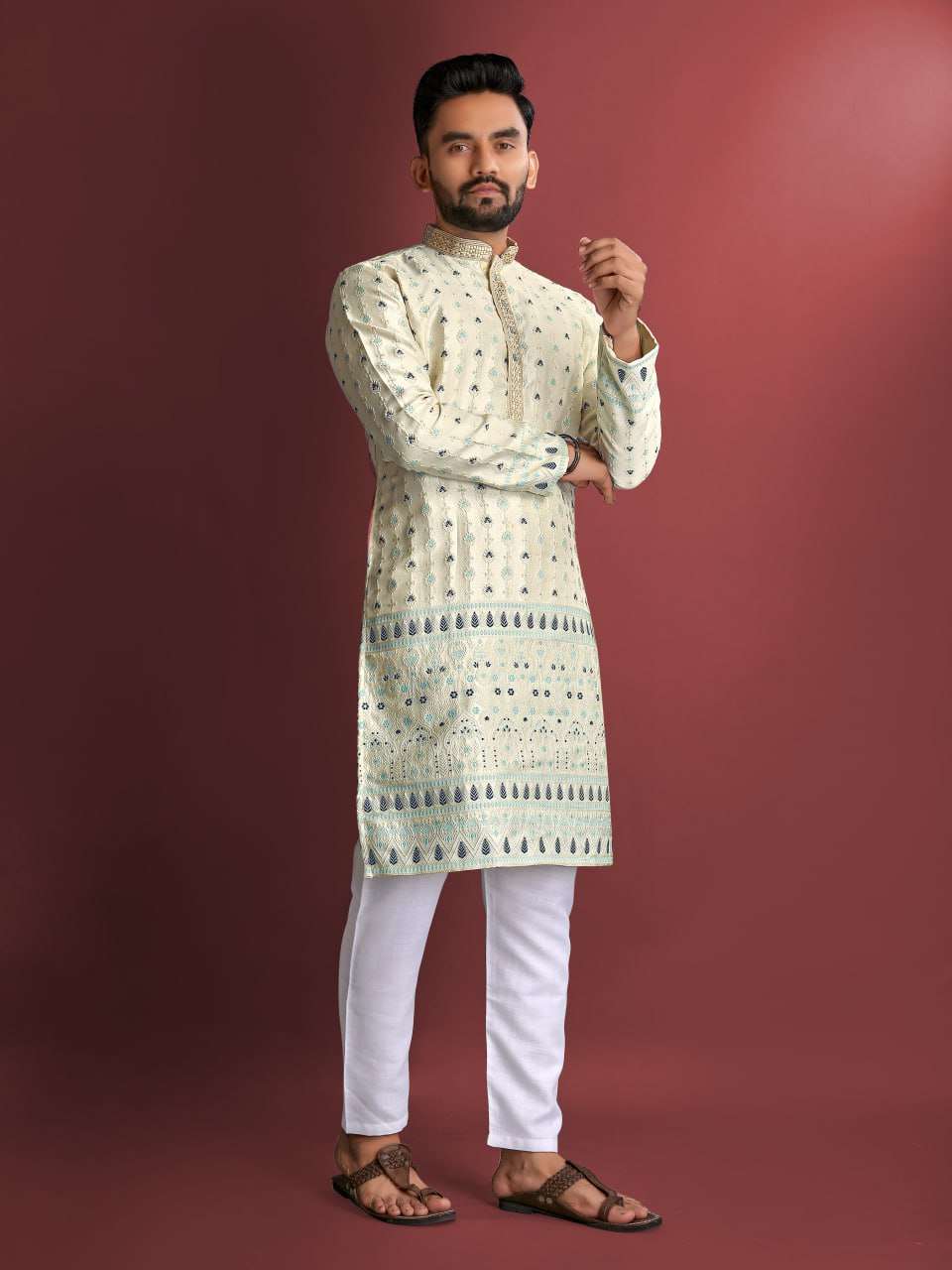 YNF COTTON RBV MANYAVAR MENS WEAR WHOLESALE MENS KURTA PYJAMA MANUFACTURER