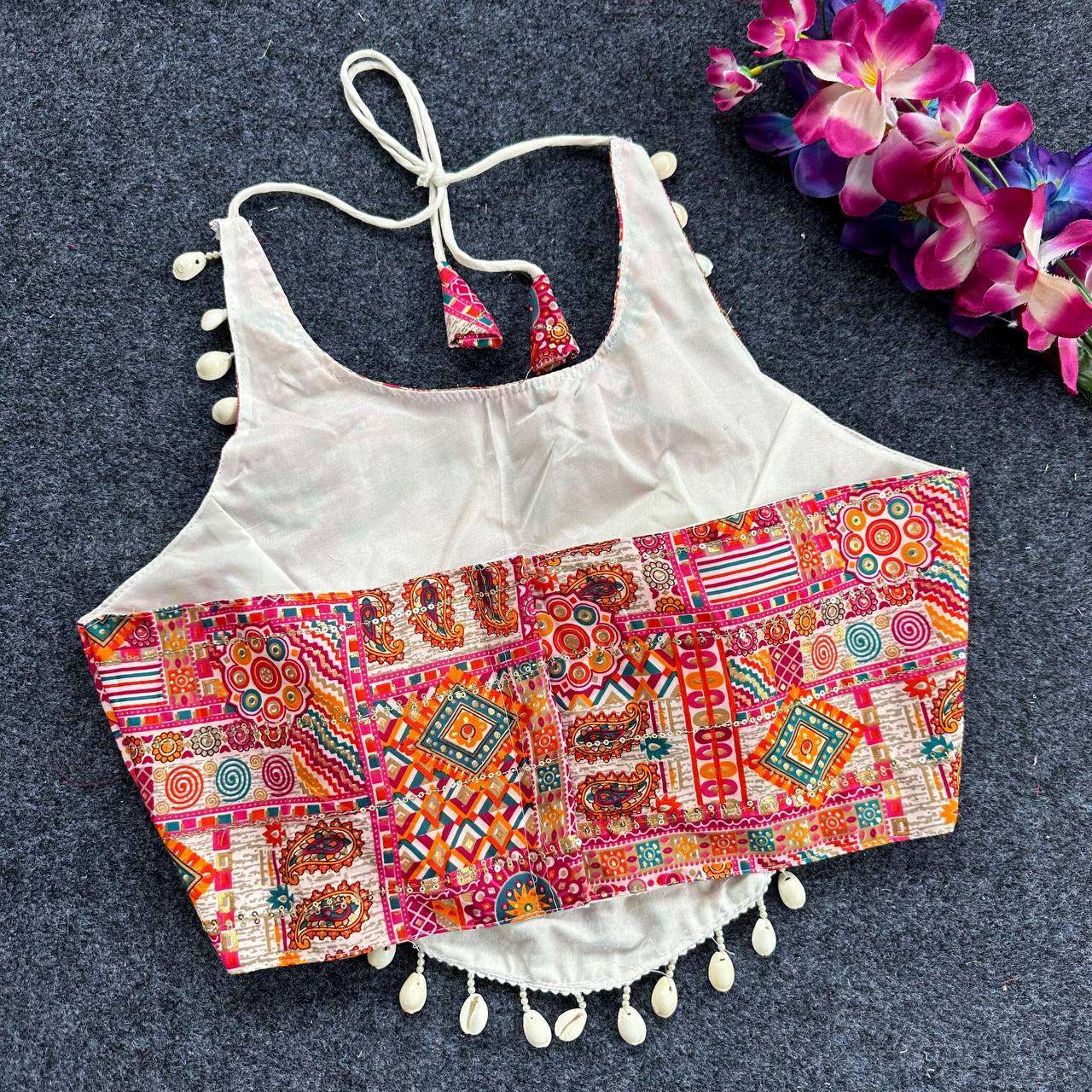 YNF COTTON WMF 07 READYMADE BLOUSE WHOLESALE PRINTED SLEEVELESS COTTON KUTCH WORK BLOUSE MANUFACTURER