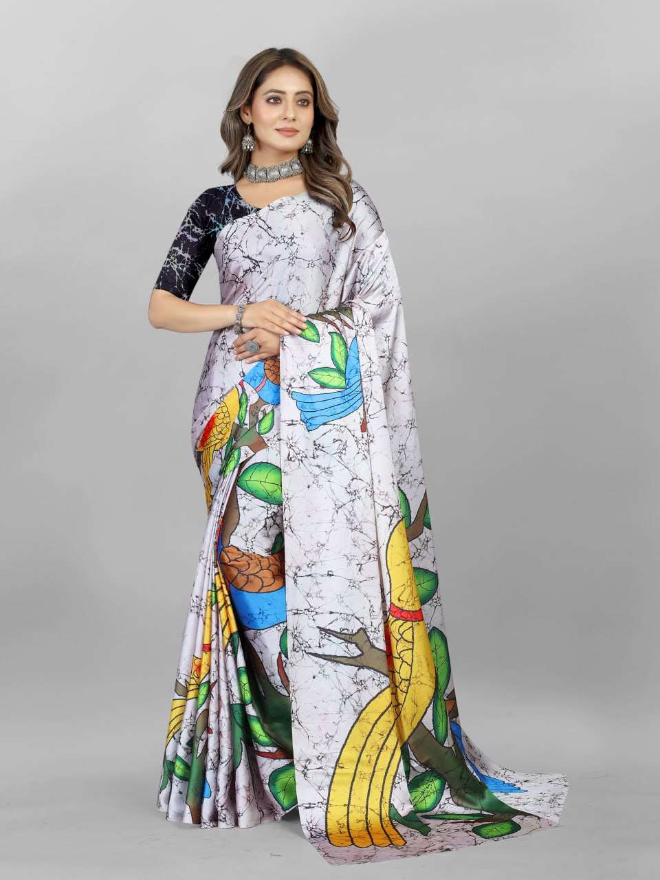 YNF CREPE SRRT JAPAN CRAPE2 SAREES WHOLESALE PRINTED LADIES CREPE SATIN SAREES MANUFACTURER