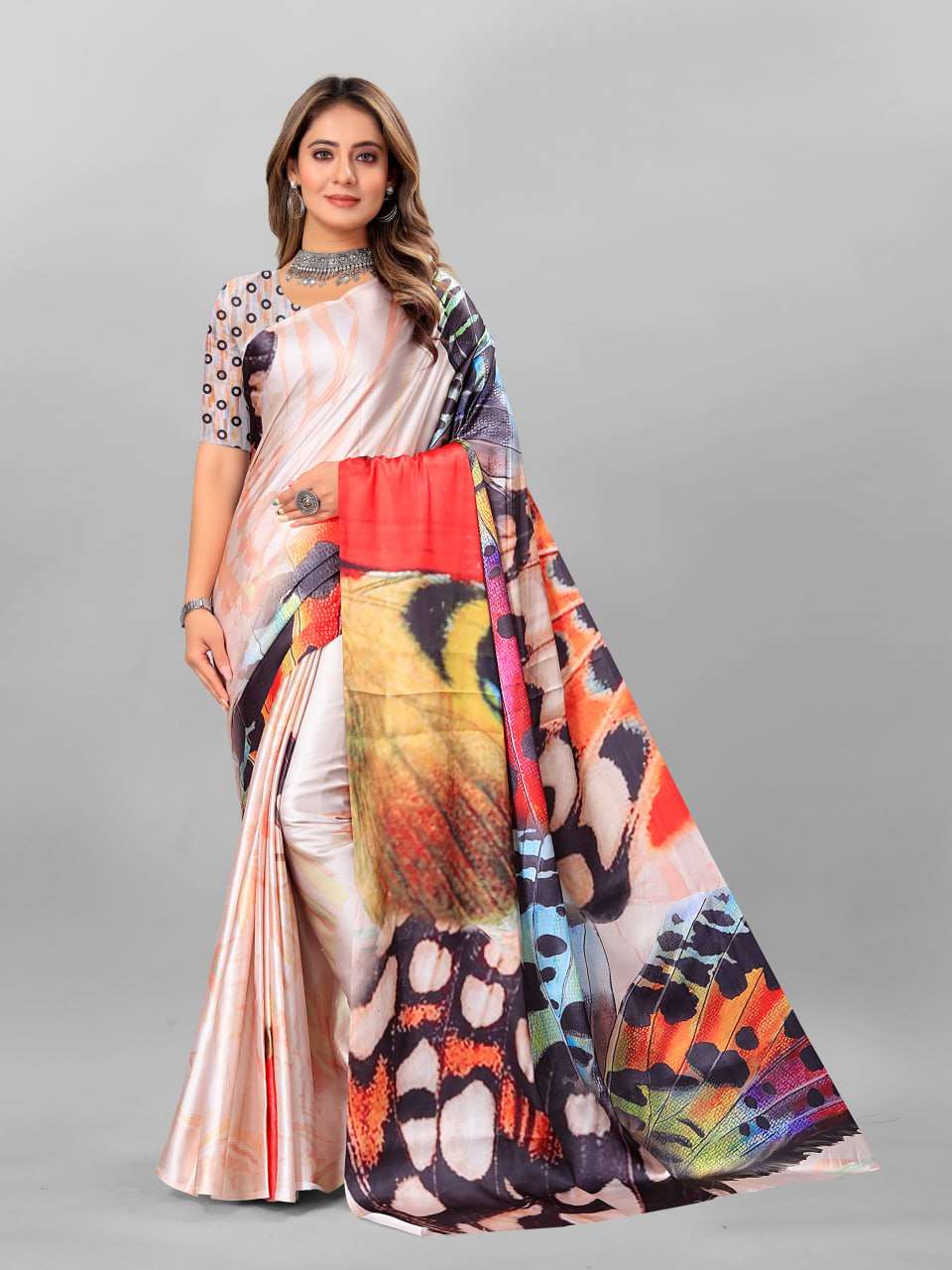 YNF CREPE SRRT JAPAN CRAPE2 SAREES WHOLESALE PRINTED LADIES CREPE SATIN SAREES MANUFACTURER