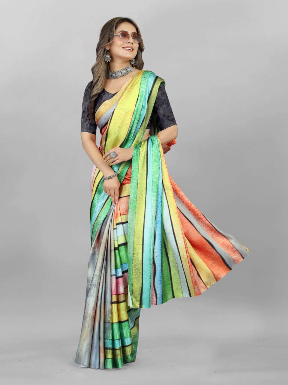 YNF CREPE SRRT JAPAN CRAPE3 SAREES WHOLESALE PRINTED LADIES CREPE SATIN SAREES MANUFACTURER