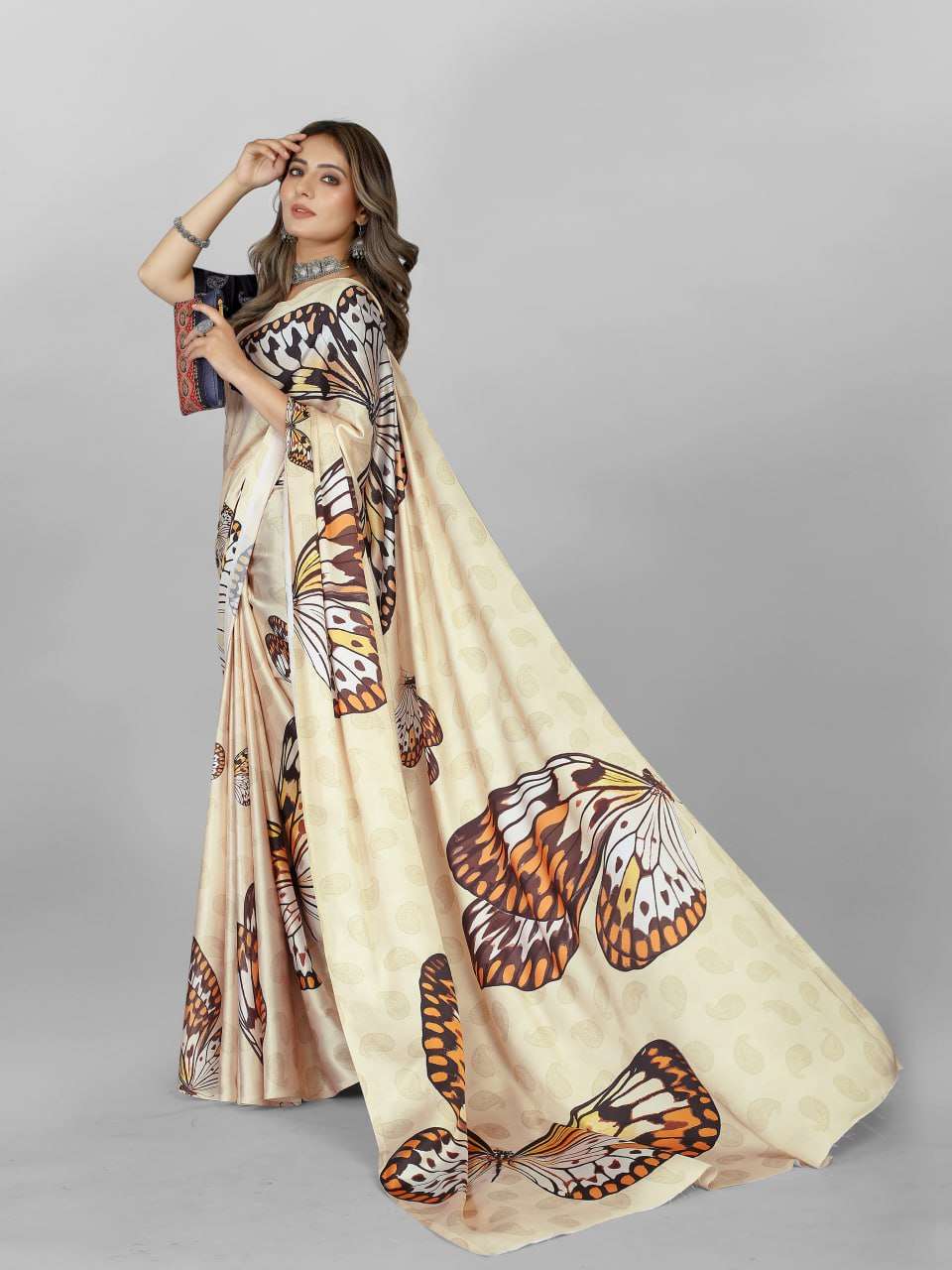 YNF CREPE SRRT JAPAN CRAPE3 SAREES WHOLESALE PRINTED LADIES CREPE SATIN SAREES MANUFACTURER