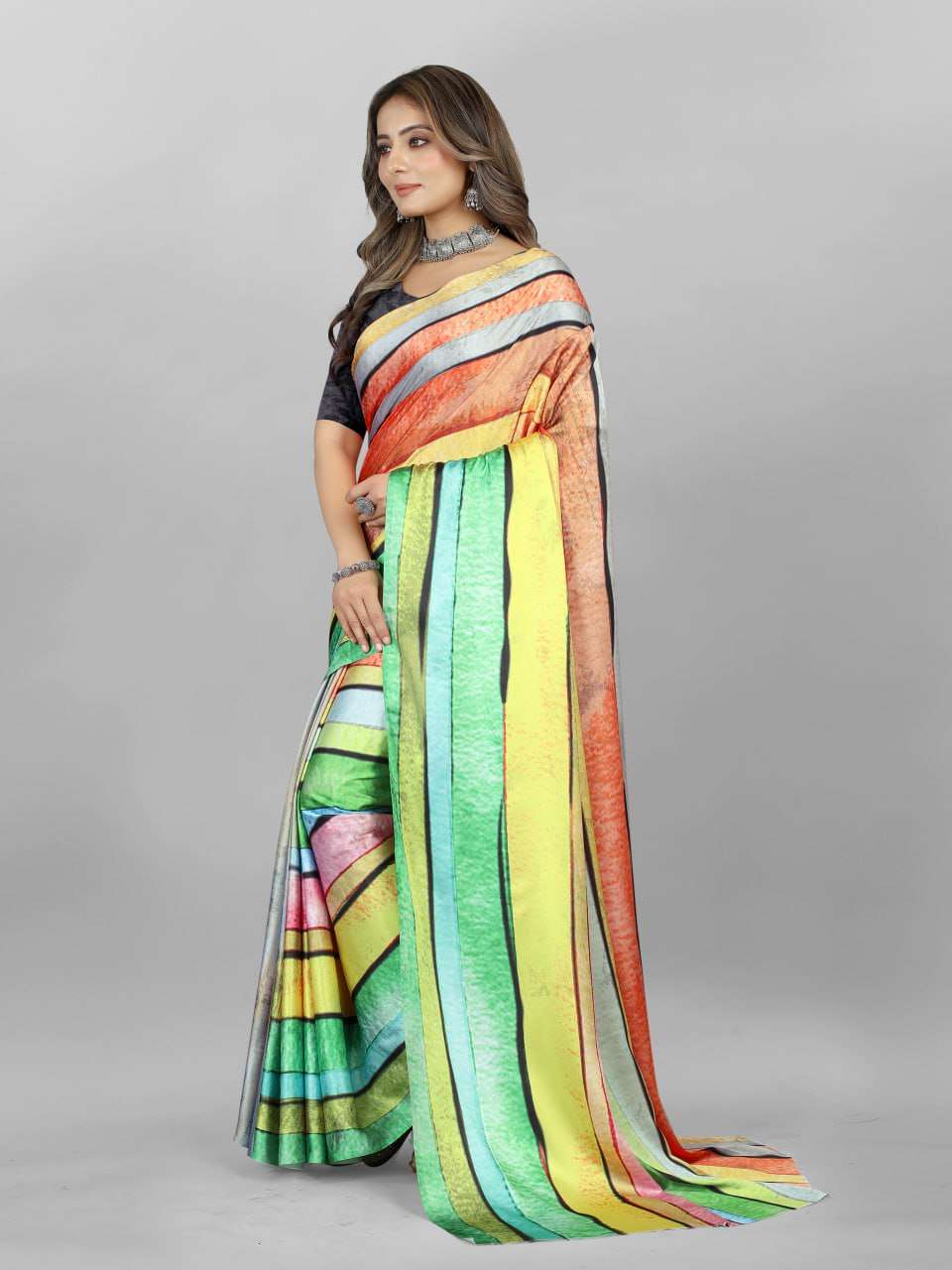 YNF CREPE SRRT JAPAN CRAPE3 SAREES WHOLESALE PRINTED LADIES CREPE SATIN SAREES MANUFACTURER