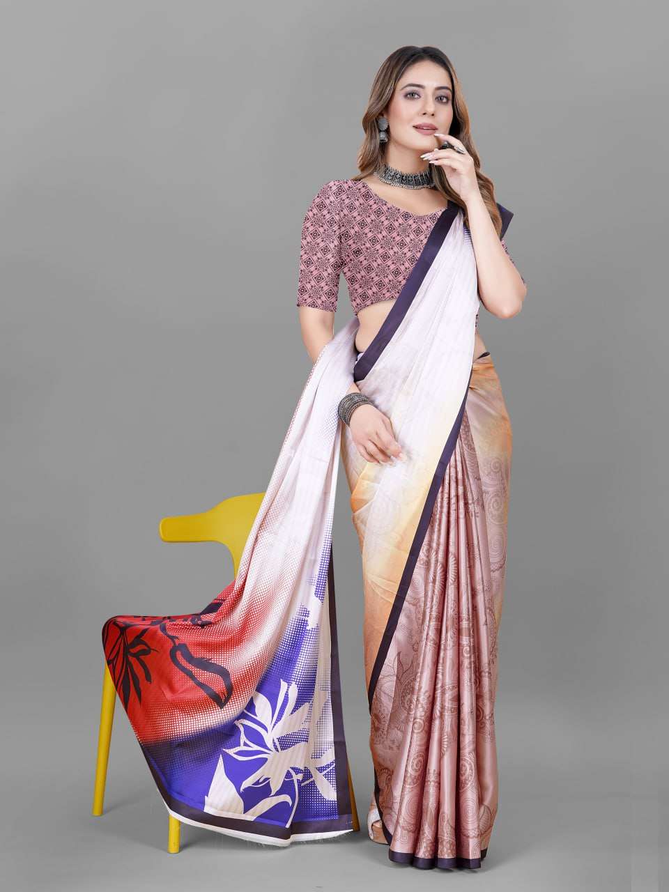 YNF CREPE SRRT JAPAN CRAPE4 SAREES WHOLESALE PRINTED LADIES CREPE SATIN SAREES MANUFACTURER