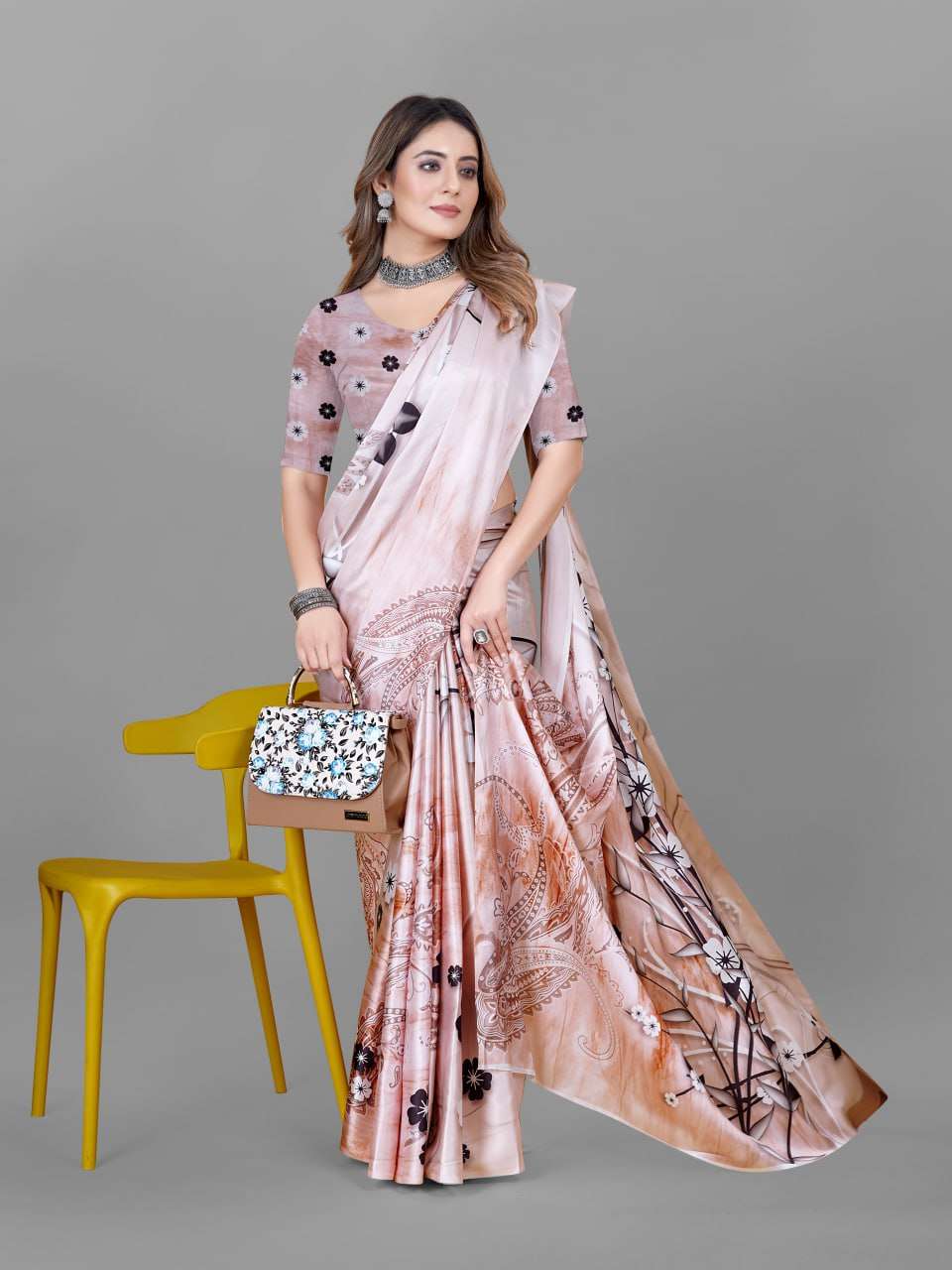 YNF CREPE SRRT JAPAN CRAPE4 SAREES WHOLESALE PRINTED LADIES CREPE SATIN SAREES MANUFACTURER