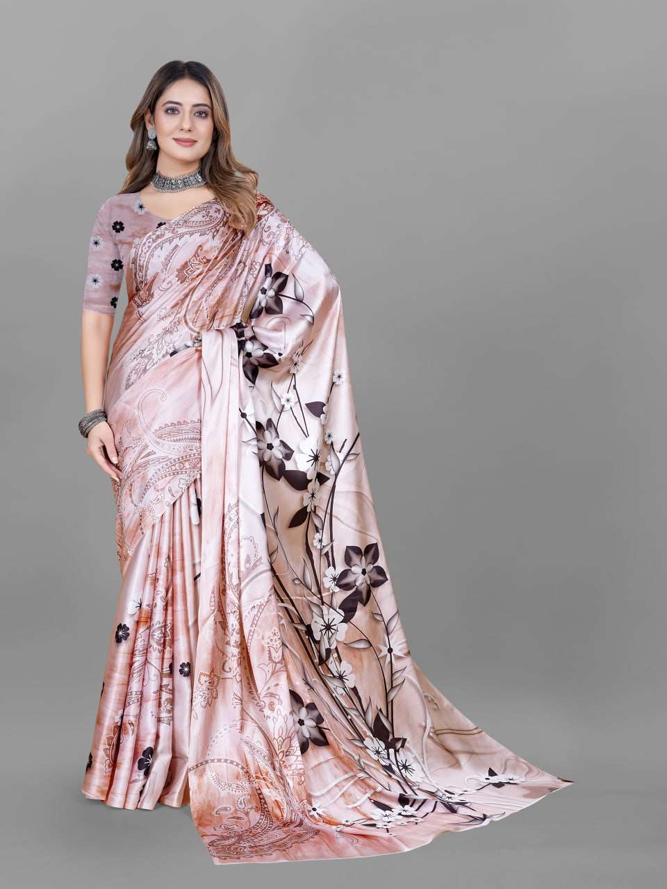 YNF CREPE SRRT JAPAN CRAPE4 SAREES WHOLESALE PRINTED LADIES CREPE SATIN SAREES MANUFACTURER